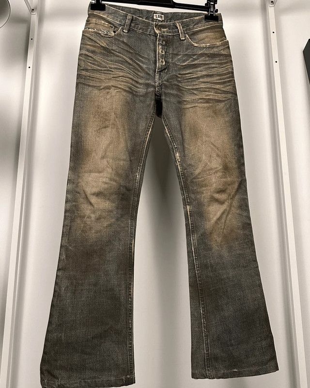 Le Grande Bleu (L.G.B.) LGB Mud Wash Cropped Bootcut Wolf Jeans (NO.WOLF 1818C) Size US 28 / EU 44 - 4 Thumbnail