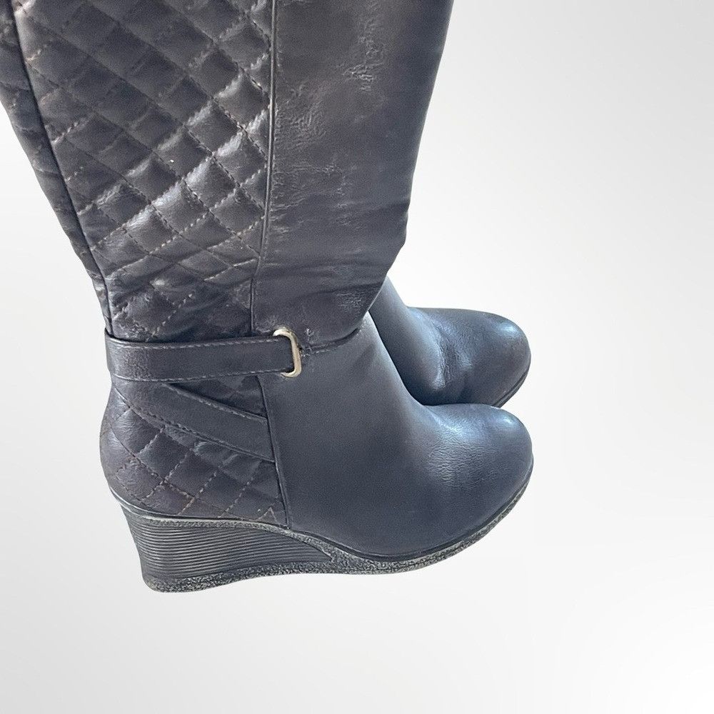 Other Vapose NY Brown Quilted Wedge Boots in size 8 Size US 8 / IT 38 - 3 Thumbnail