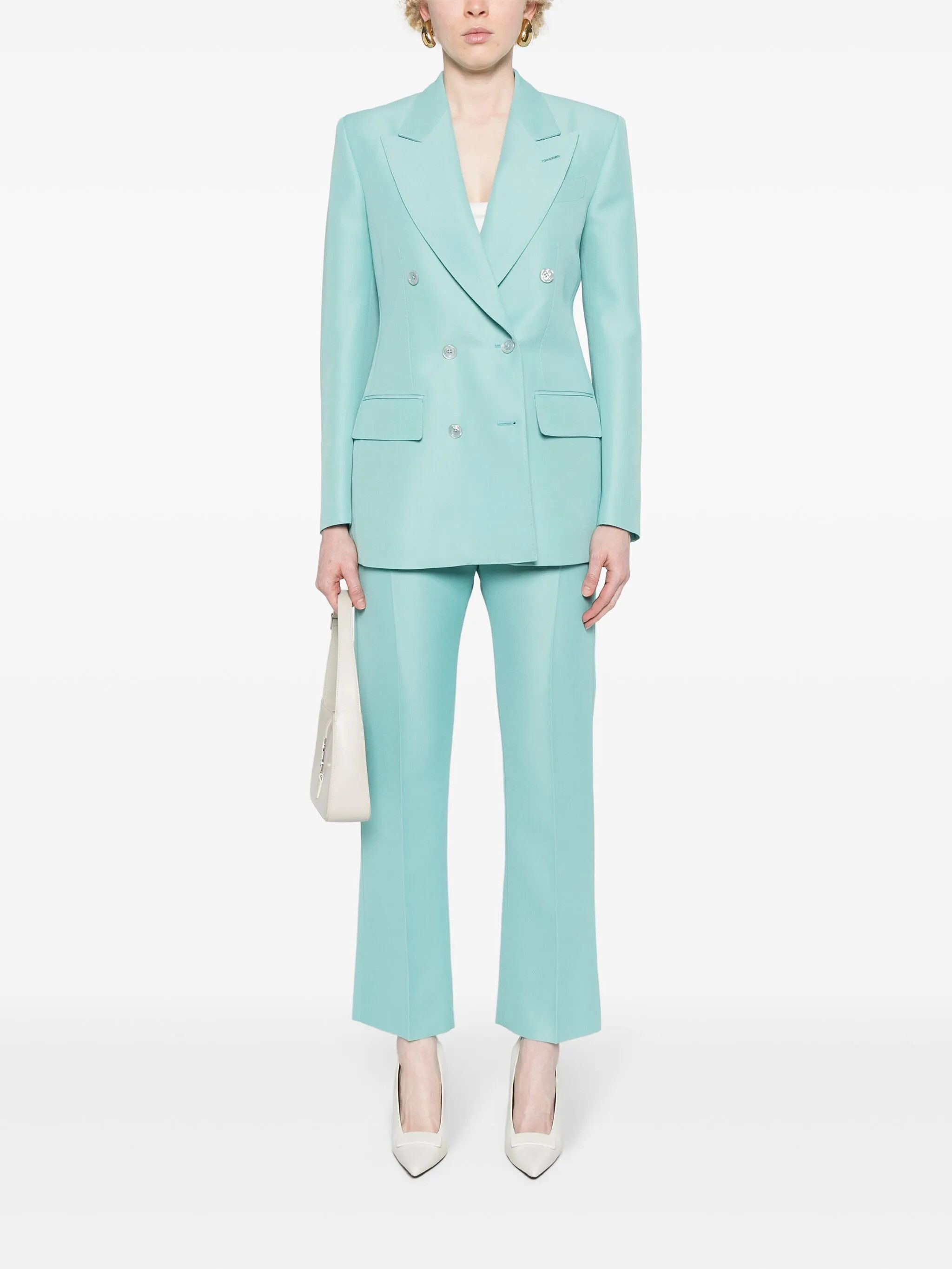 Tom Ford o1w1db10525 PAW558 Tailored Pant in Light Blue Size 27" / US 4 / IT 40 - 2 Thumbnail