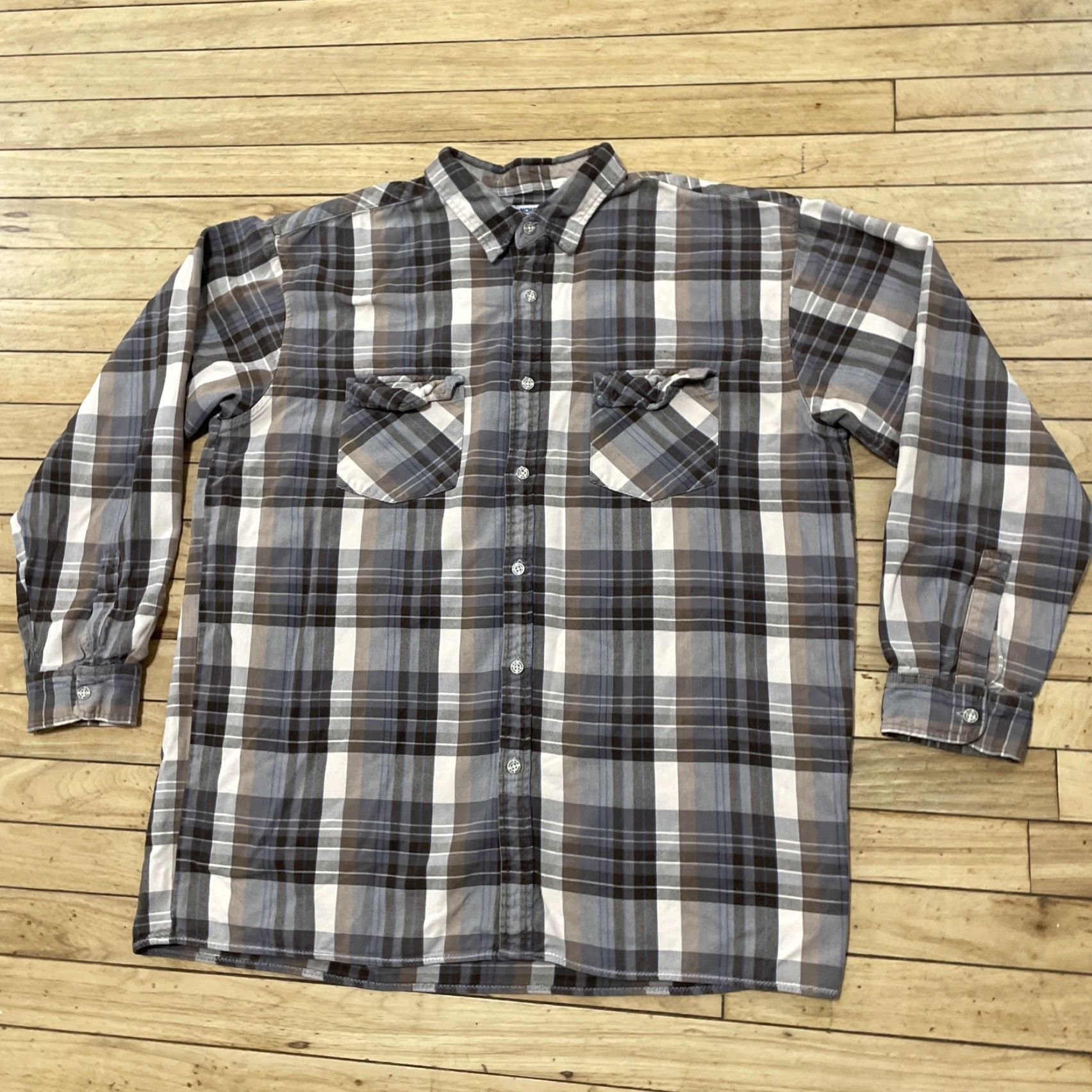 Anchor Blue VINTAGE Anchor Blue Button-Up Shirt Men XL Brown Cream Plaid Flannel Western 90s Y2K Skate Caps? Size US XL / EU 56 / 4 - 3 Thumbnail