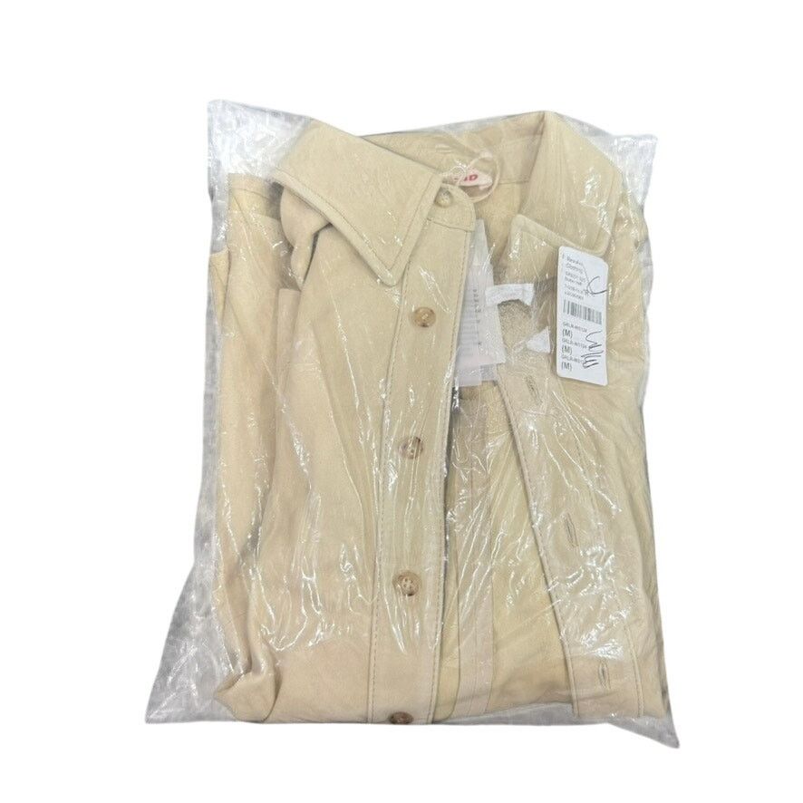 GRLFRND GRLFRND Mae Suede Shirt in Butter Yellow, Size M Size M / US 6-8 / IT 42-44 - 8 Thumbnail