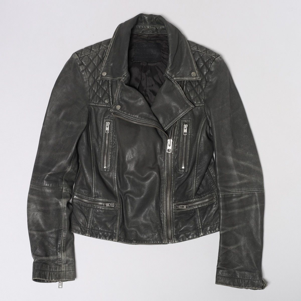 Allsaints Allsaints Cargo Biker Leather Jacket Faded Moto Size M / US 6-8 / IT 42-44 - 1 Thumbnail