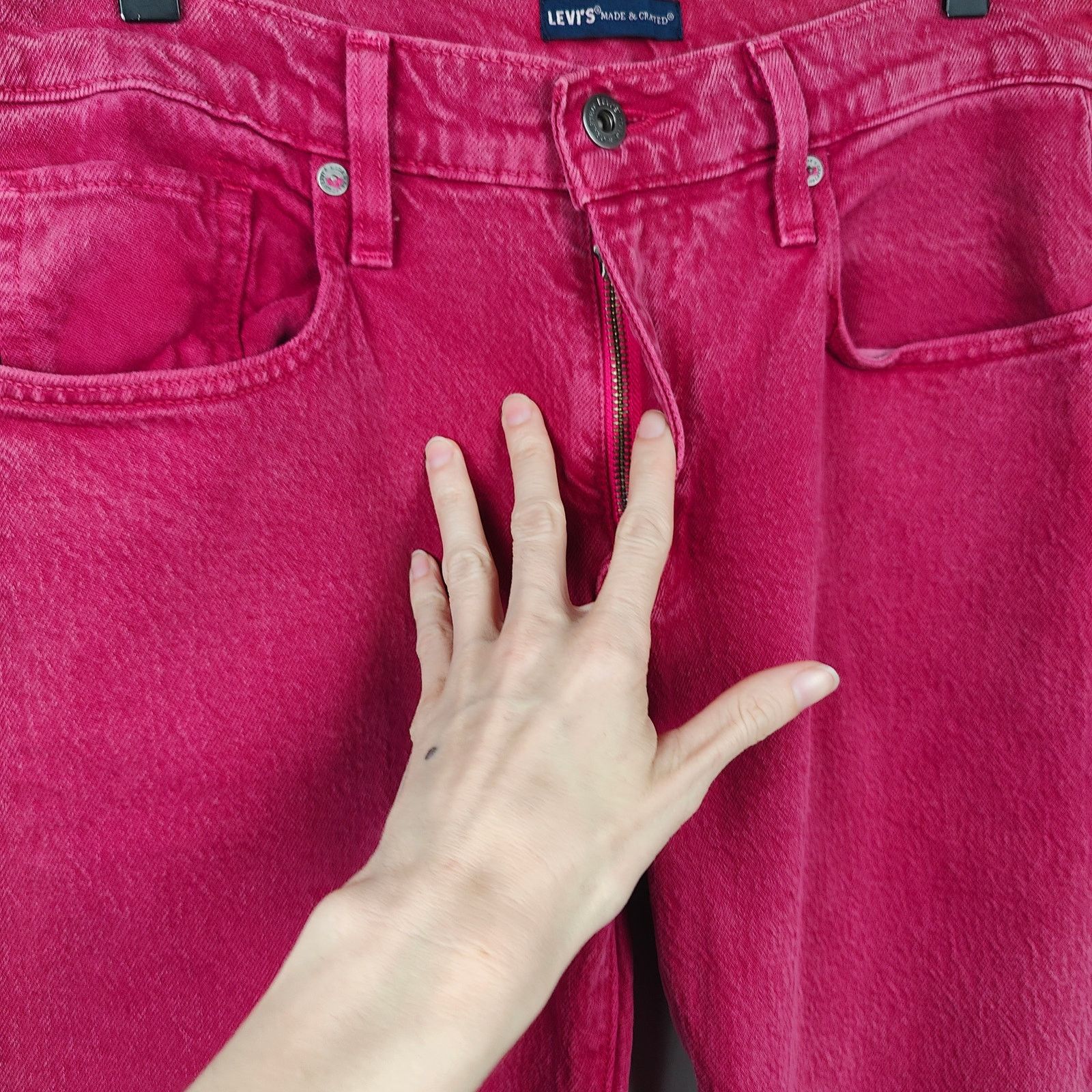 Levi's Levi's Made and Crafted 502 Jeans Mens 30x34 Red Pink Pink Size US 30 / EU 46 - 3 Thumbnail