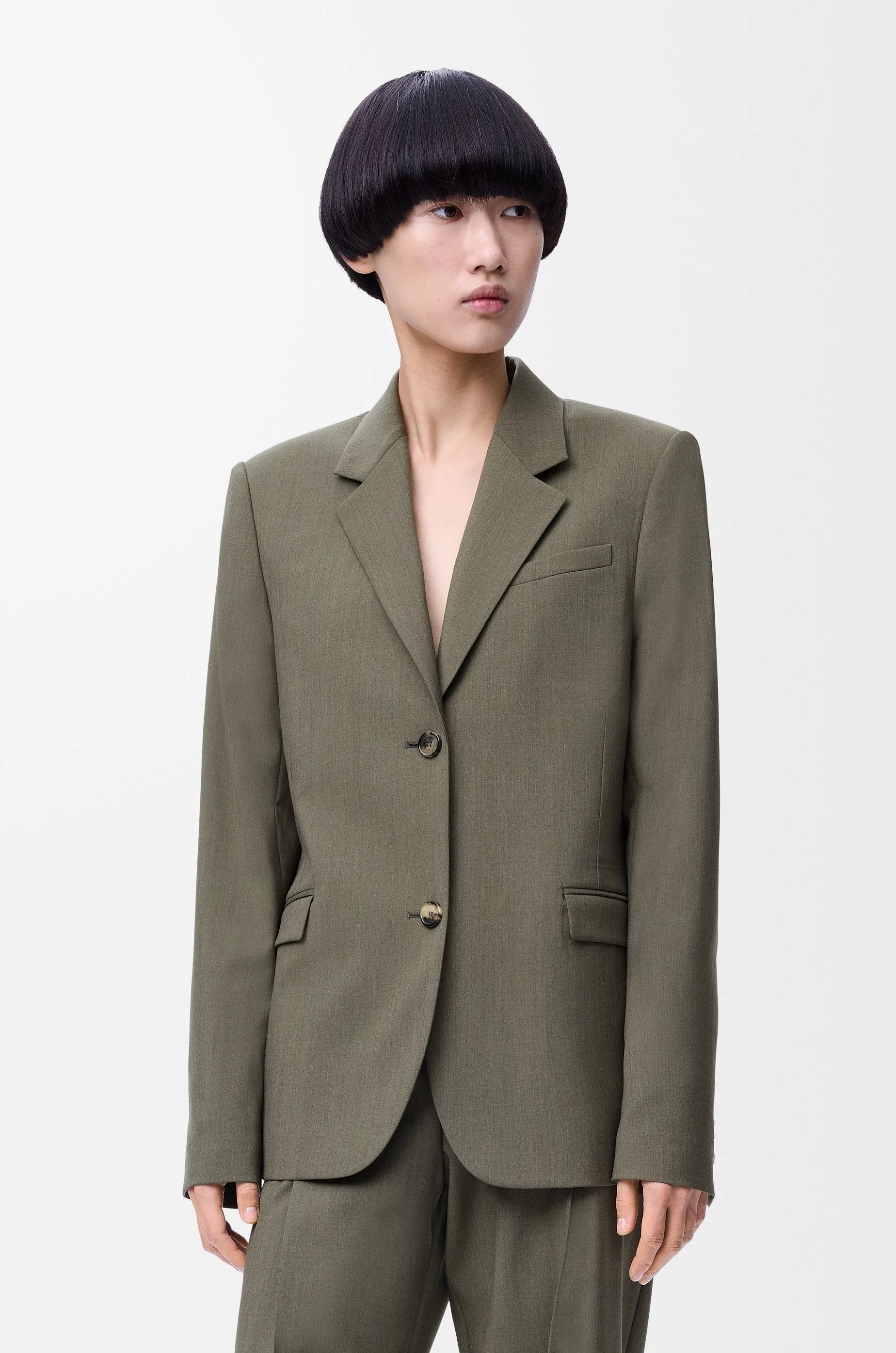 Loewe o1in1g0426 Tailored Jacket in Khaki Green Size XL / US 12-14 / IT 48-50 - 2 Thumbnail