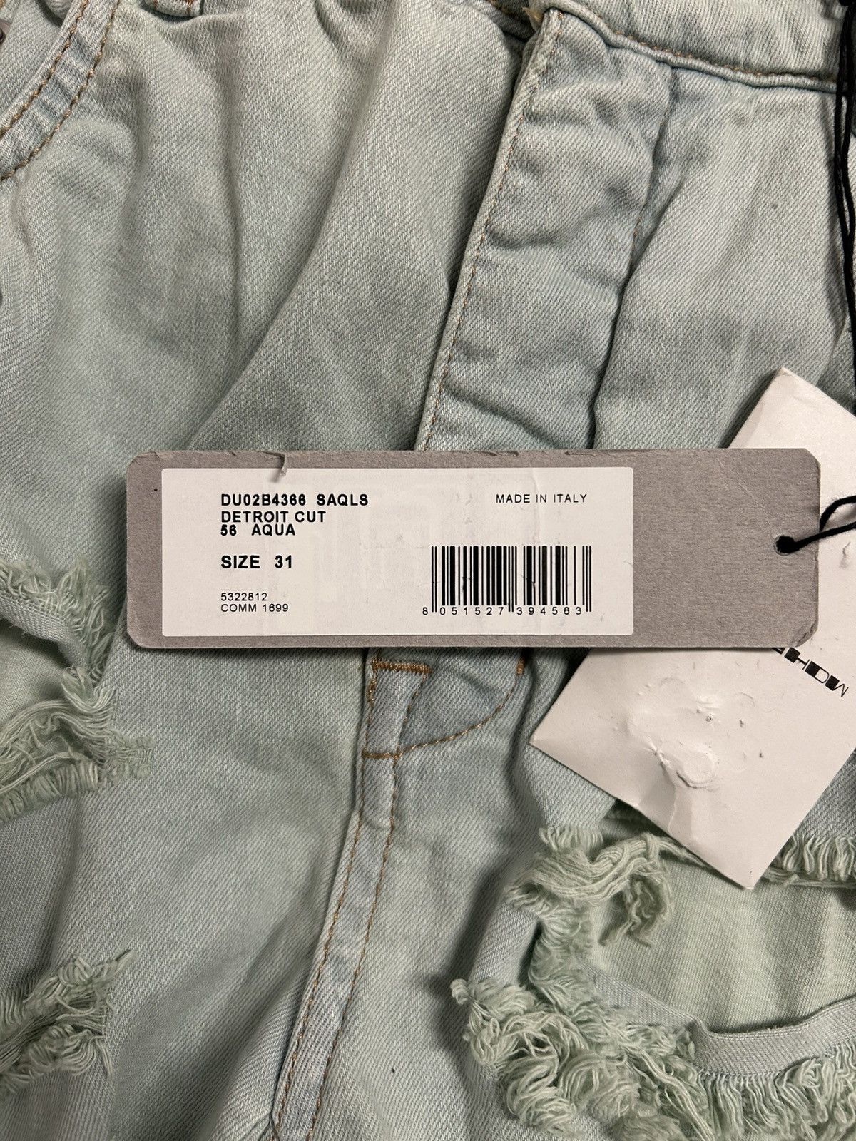 Rick Owens FW2021 Slashed Detroit Aqua Denim Size US 31 - 7 Thumbnail