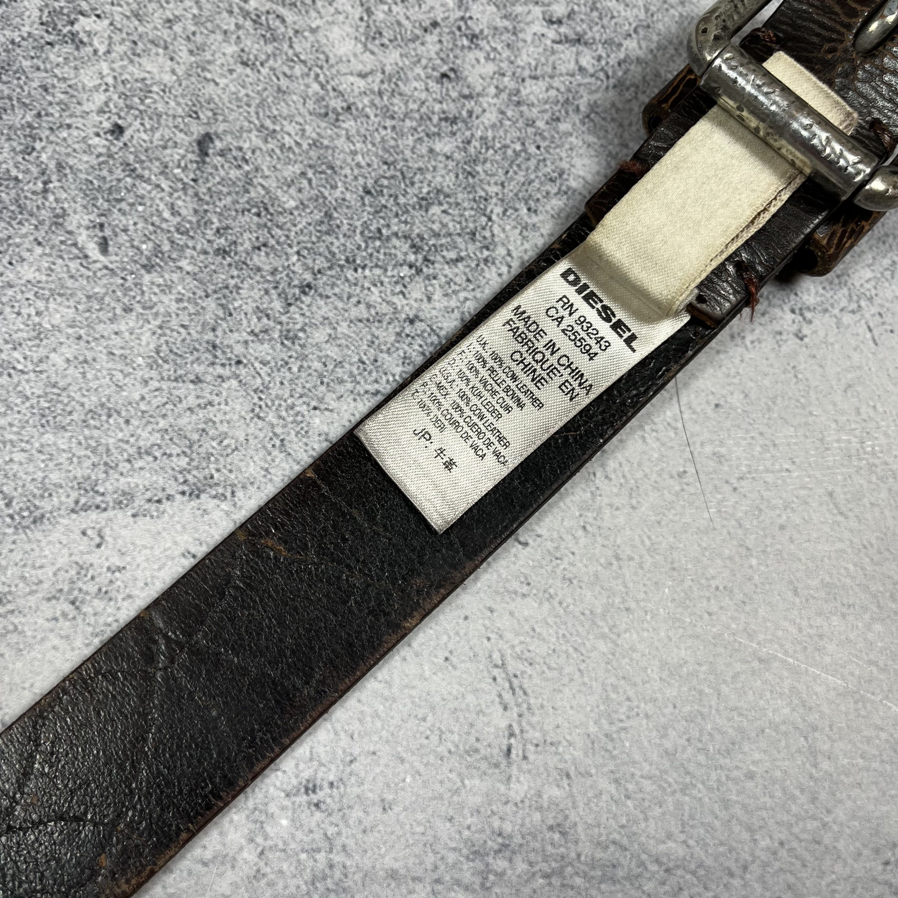 Diesel Vintage Diesel Cow Leather Y2K Brown Belt 00’s Size ONE SIZE - 11 Thumbnail