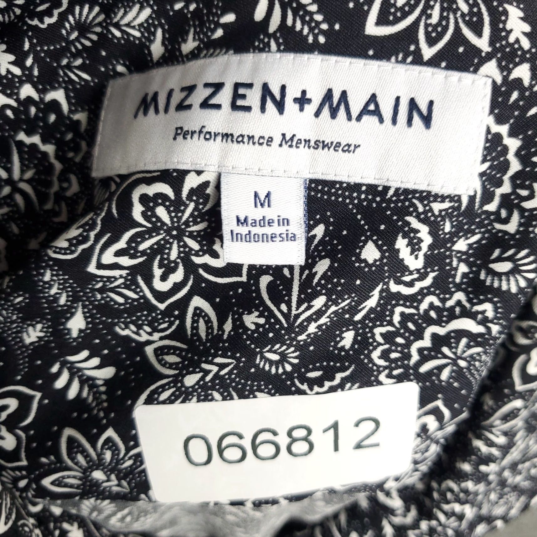 Mizzen+Main Mizzen+Main Shirt Mens Medium Gray Floral Stretch Camp Collar Size US M / EU 48-50 / 2 - 6 Thumbnail