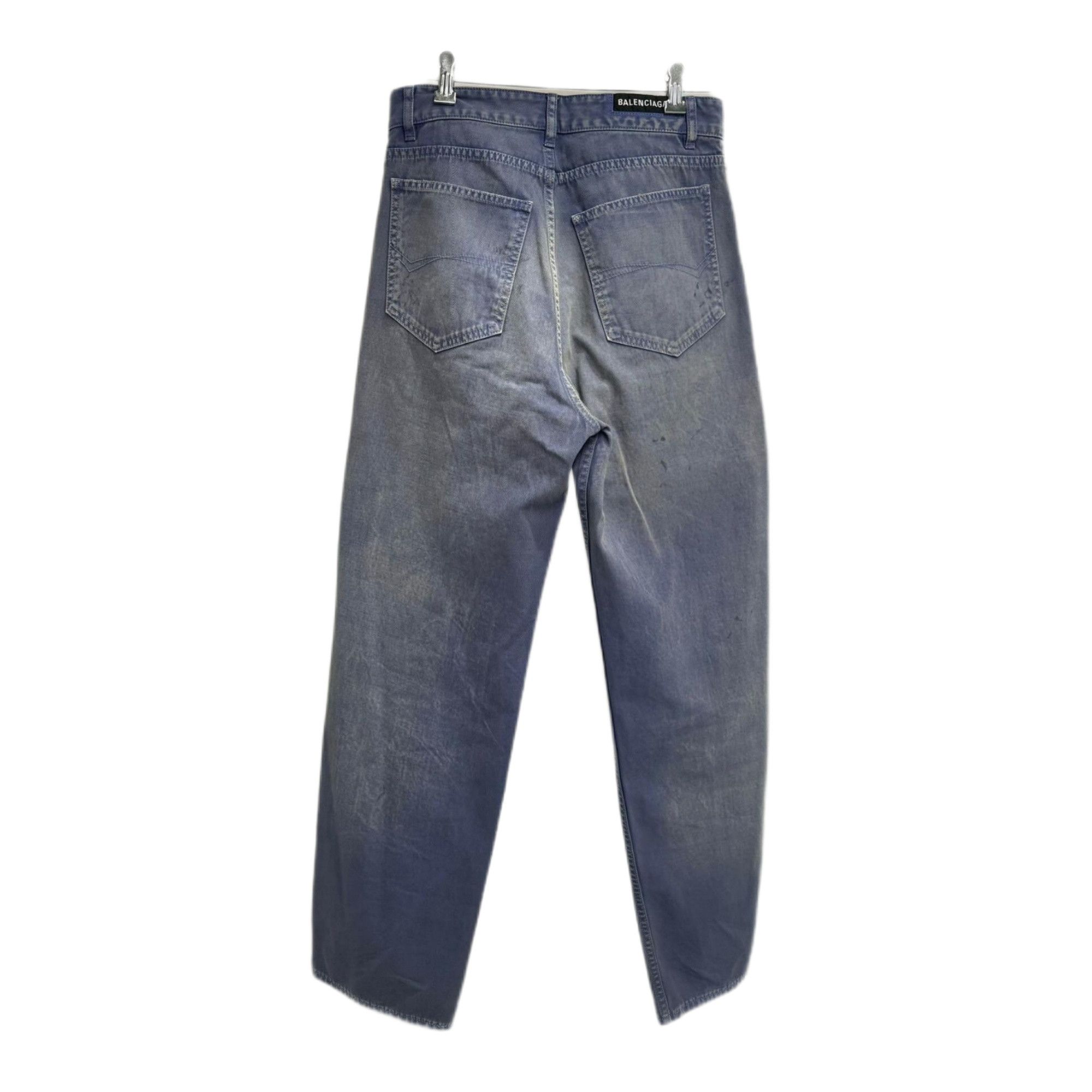 Balenciaga Workwear Purple Distressed Loose Fit Jeans Size 32" / US 10 / IT 46 - 8 Thumbnail