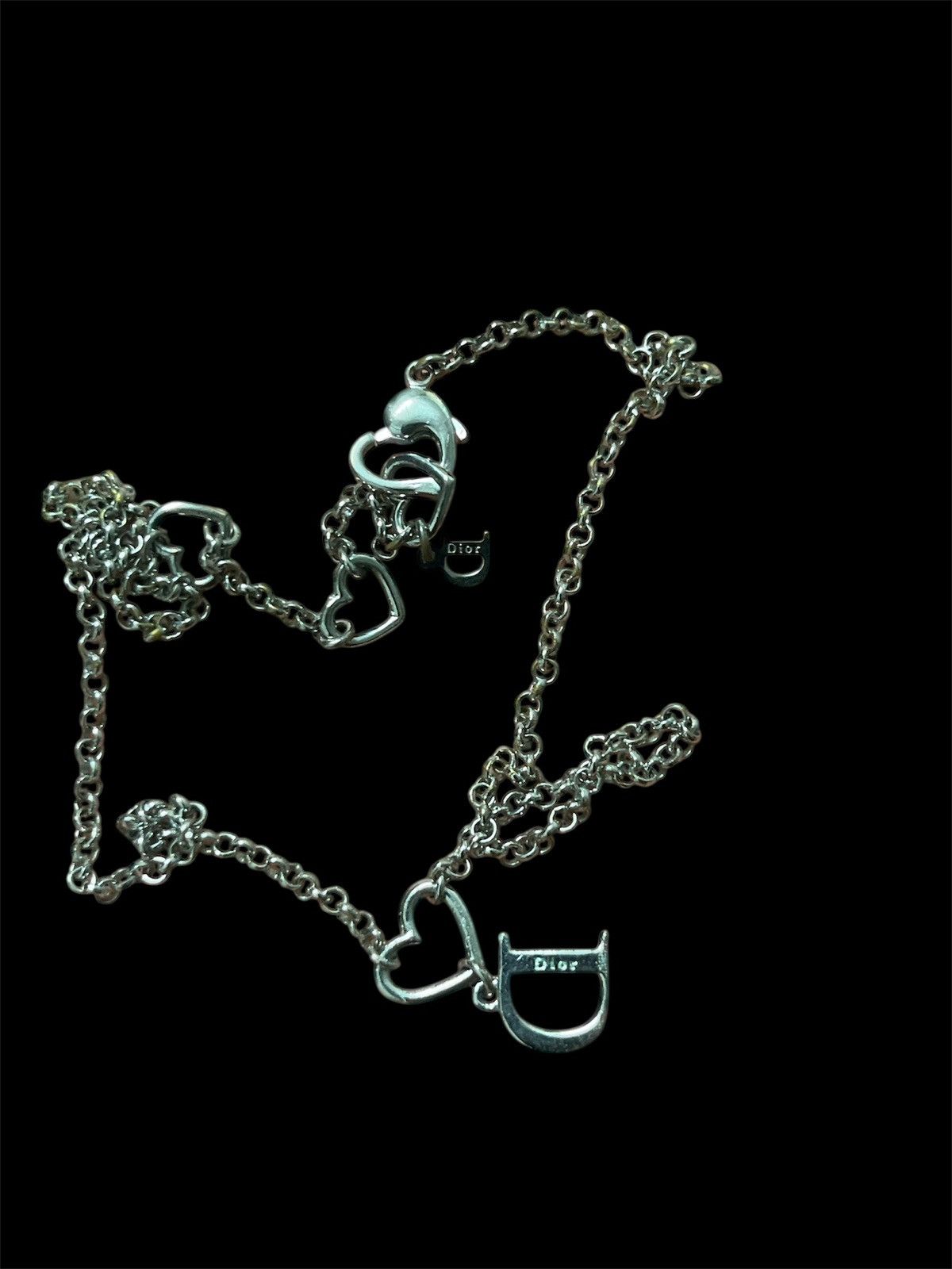 Dior Dior Heart Silver 925 and Crystal D Necklace Size ONE SIZE - 6 Thumbnail