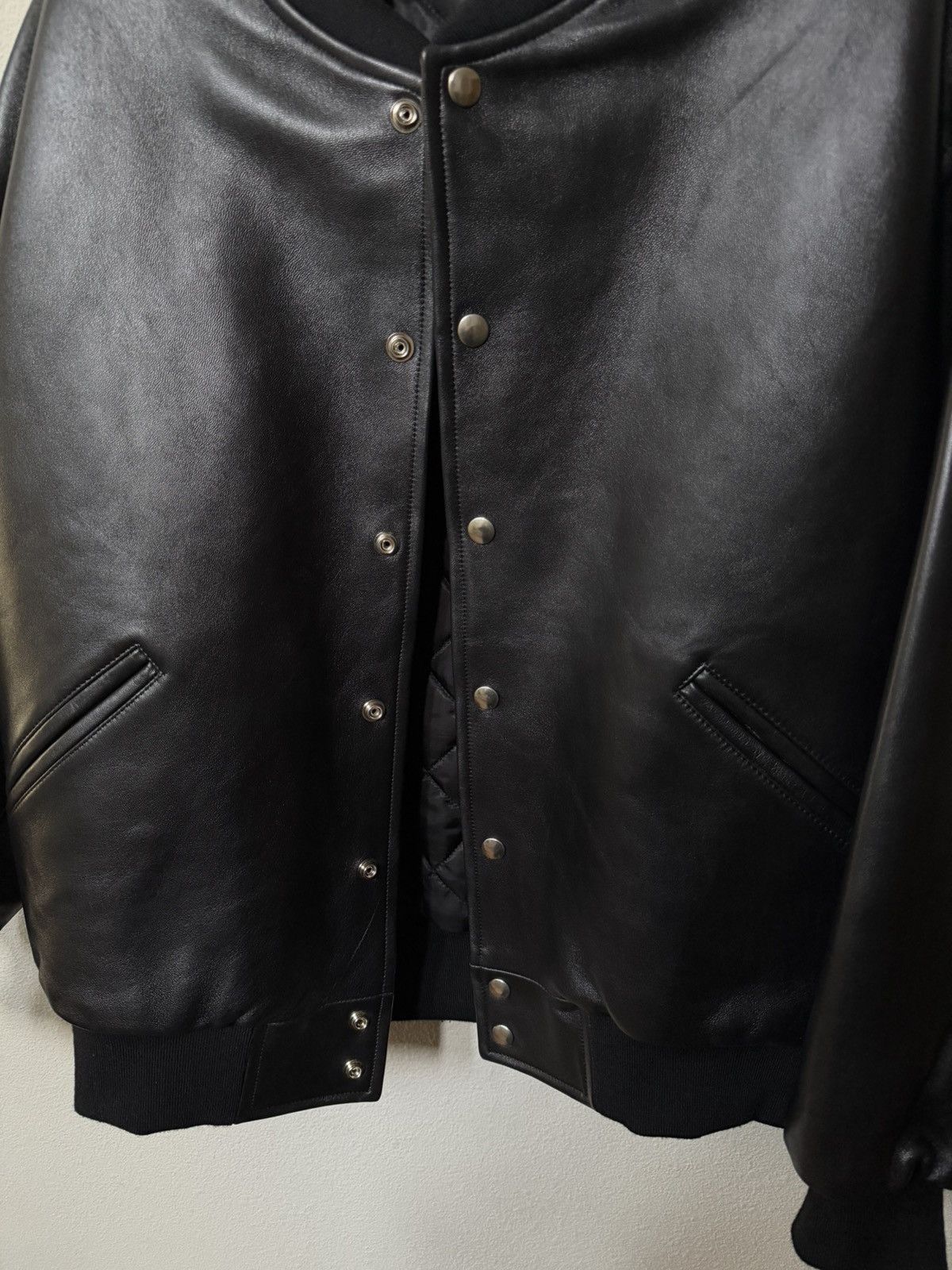 A.PRESSE Black leather award varsity jacket size 3 Size US L / EU 52-54 / 3 - 3 Thumbnail