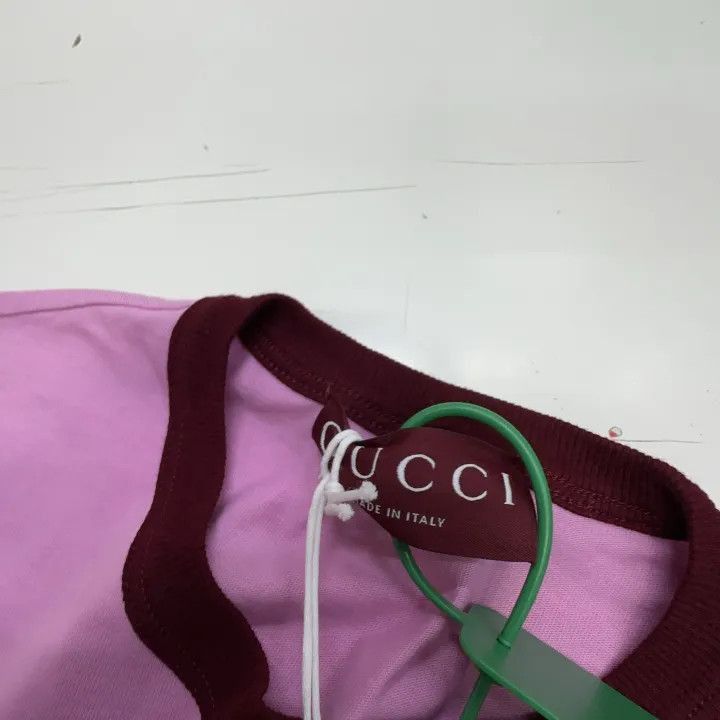 Gucci Gucci Pink Logo Print Cotton T-Shirt-2507 Size M / US 6-8 / IT 42-44 - 5 Thumbnail