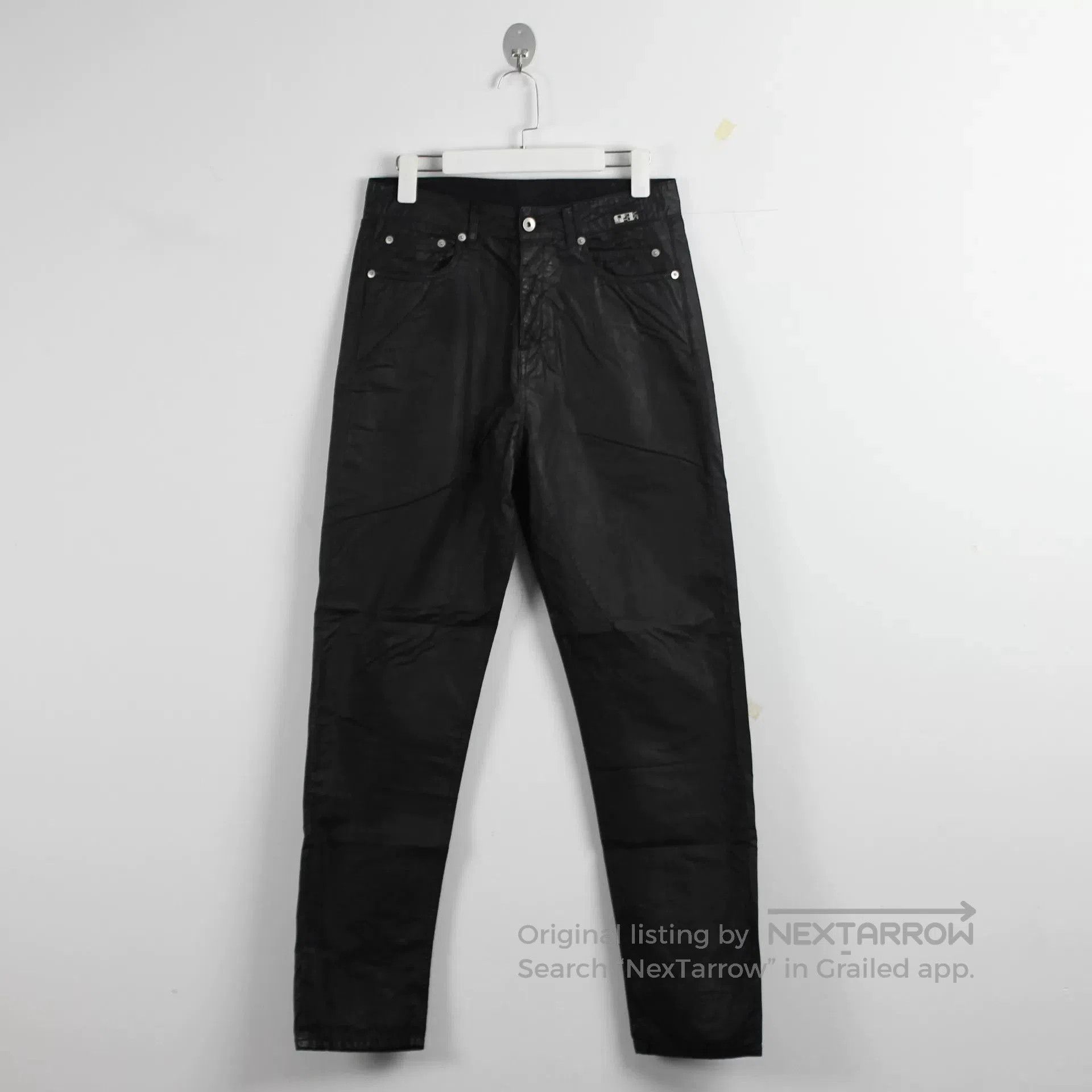 Rick Owens rick owens black waxed denim pants. Size US 30 / EU 46 - 1 Thumbnail