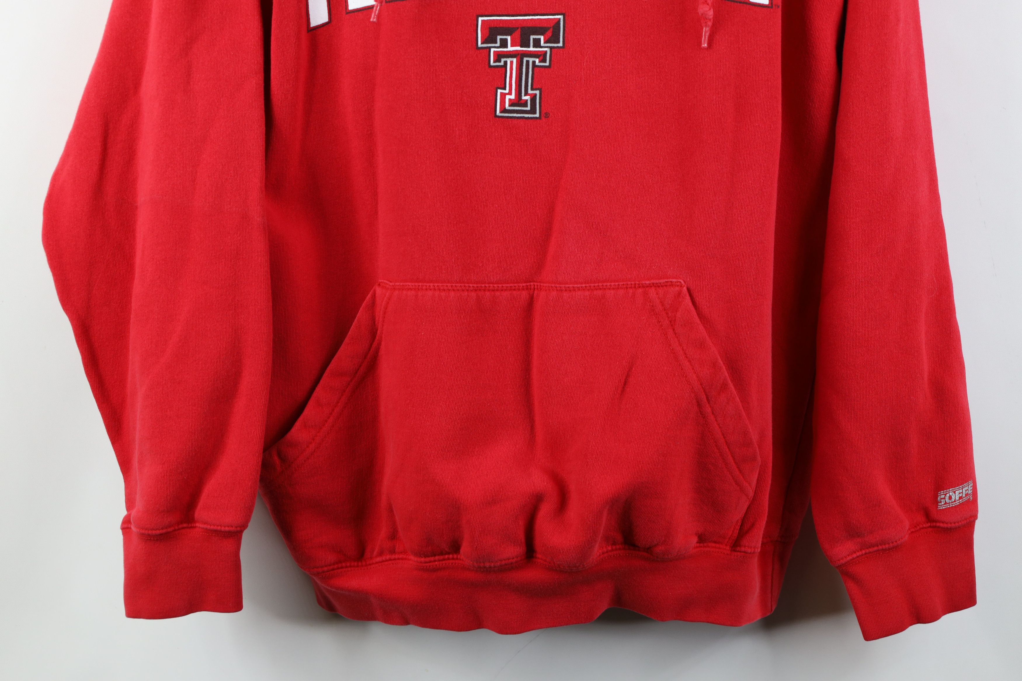 Vintage Vintage 90s Texas Tech University Hoodie Sweatshirt Red Size US L / EU 52-54 / 3 - 3 Thumbnail