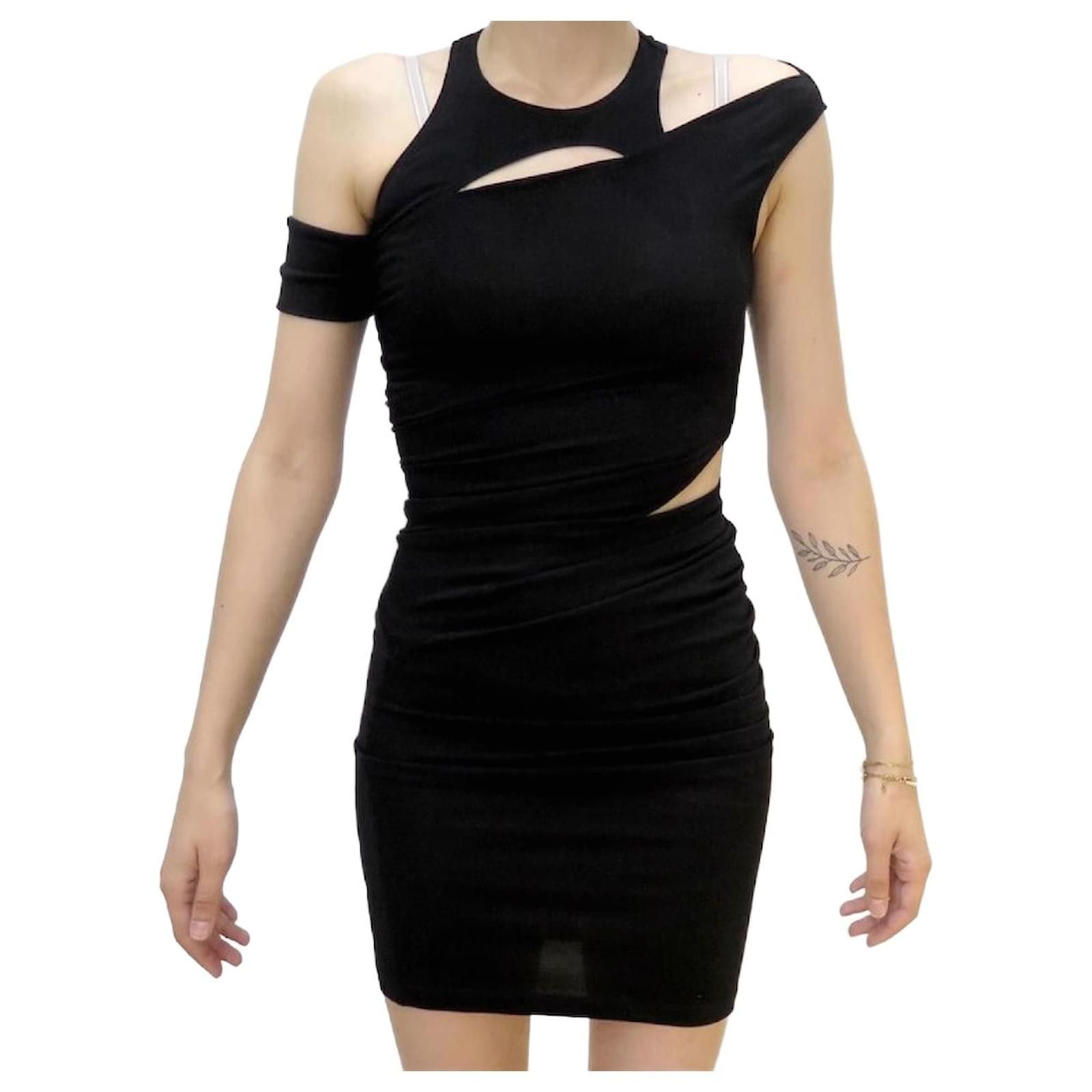 Celine o1bcso1str0824 Lolita Asymmetric Dress In Wool Jersey Black Size XXS / US 00 / IT 34 - 1 Thumbnail