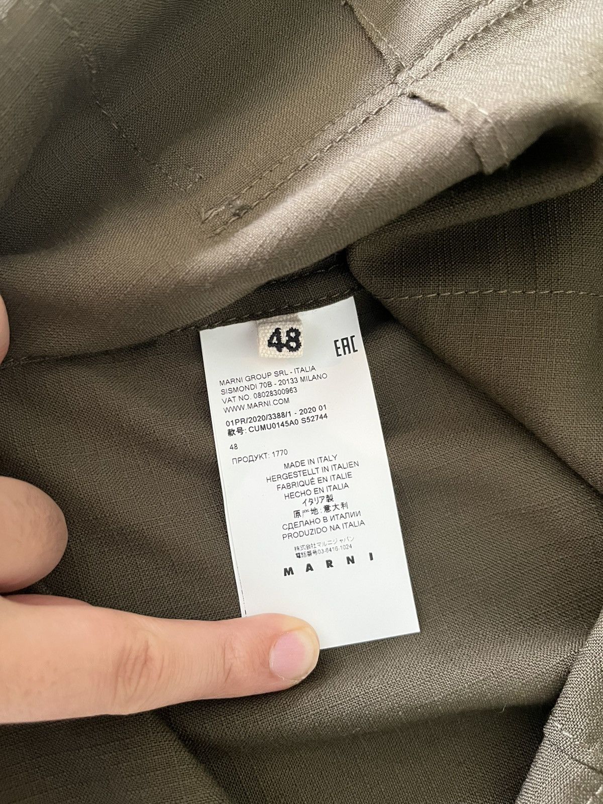 Marni Marni Olive Virgin Wool Ripstop Utility Shirt 48 Italy Size US S / EU 44-46 / 1 - 8 Thumbnail