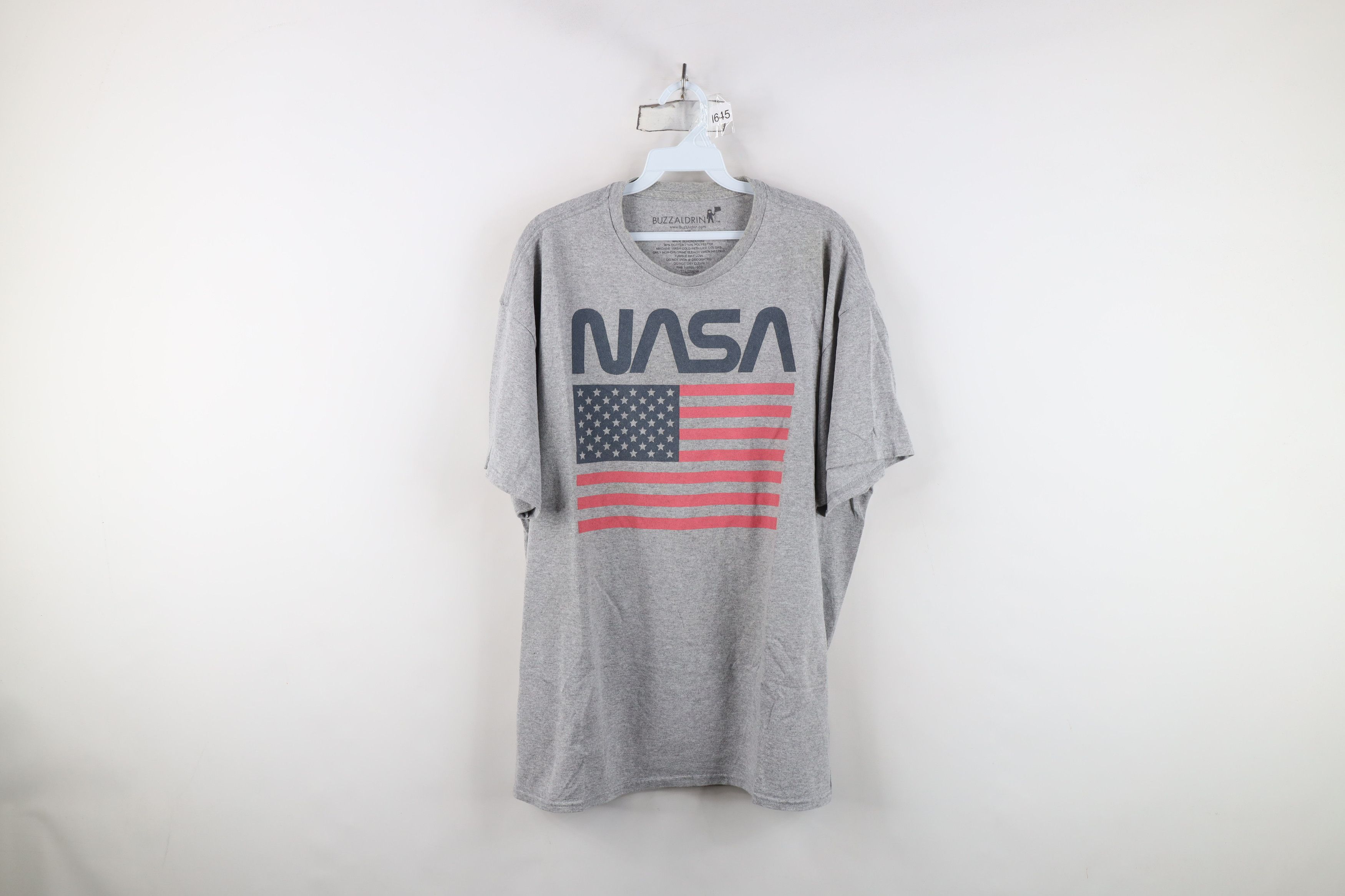 Vintage Retro Y2K NASA Space USA Flag Short Sleeve T-Shirt Gray Size US XL / EU 56 / 4 - 1 Thumbnail