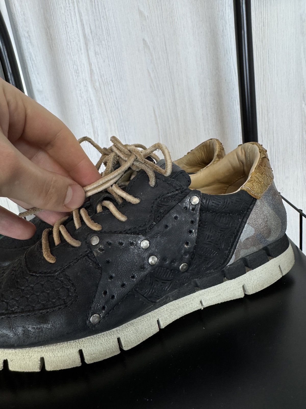 A.S.98 A.S. 98 black leather camo backside sneakers Size US 6.5 / IT 36.5 - 8 Thumbnail
