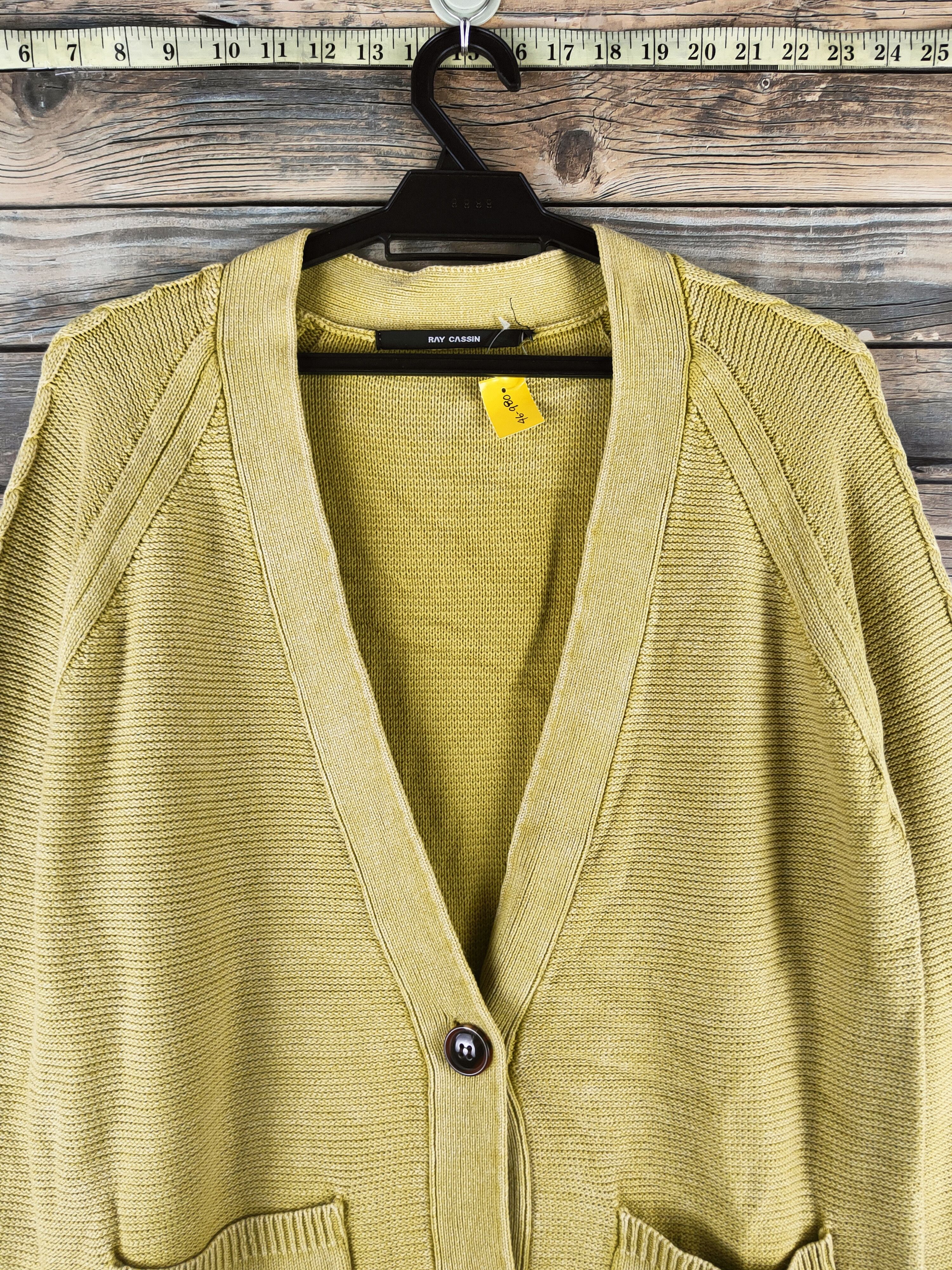 Vintage DL Ray Cassin Mustard Knitwear Cardigan #46-980 Size US M / EU 48-50 / 2 - 2 Thumbnail