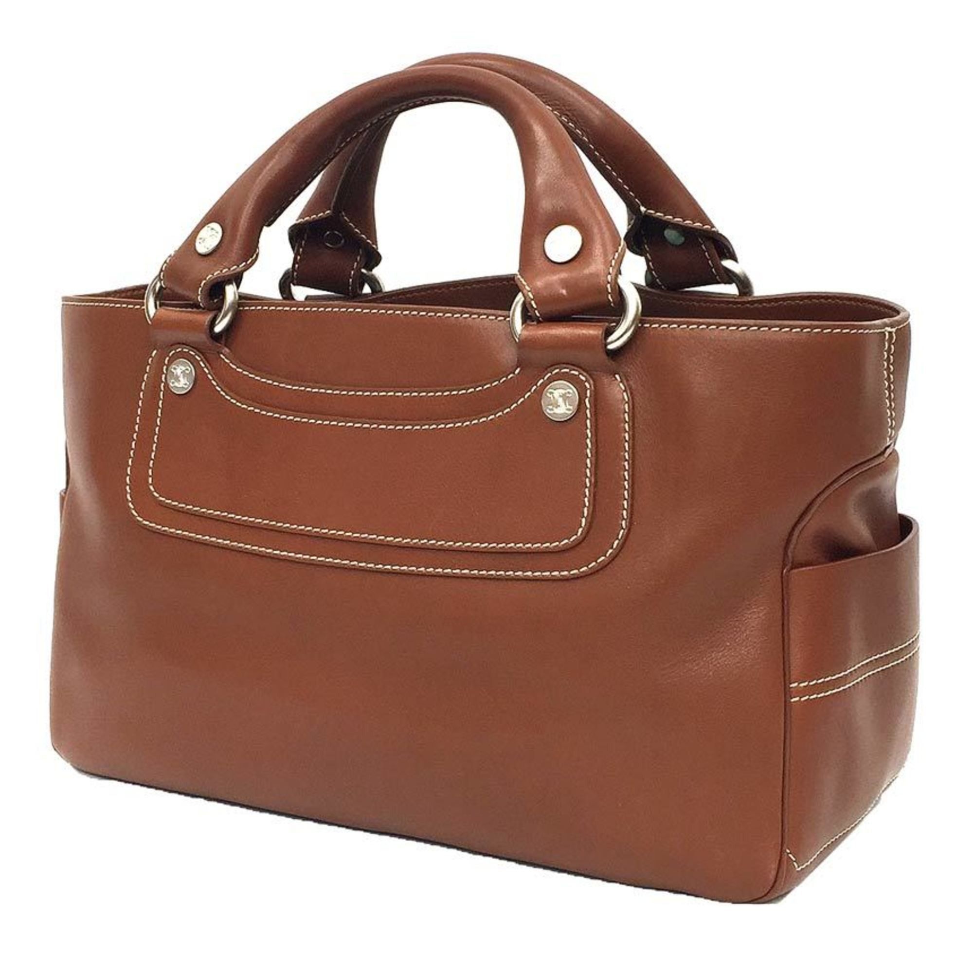 Celine Boogie Bag Handbag Tote Leather Brown Celine Women's