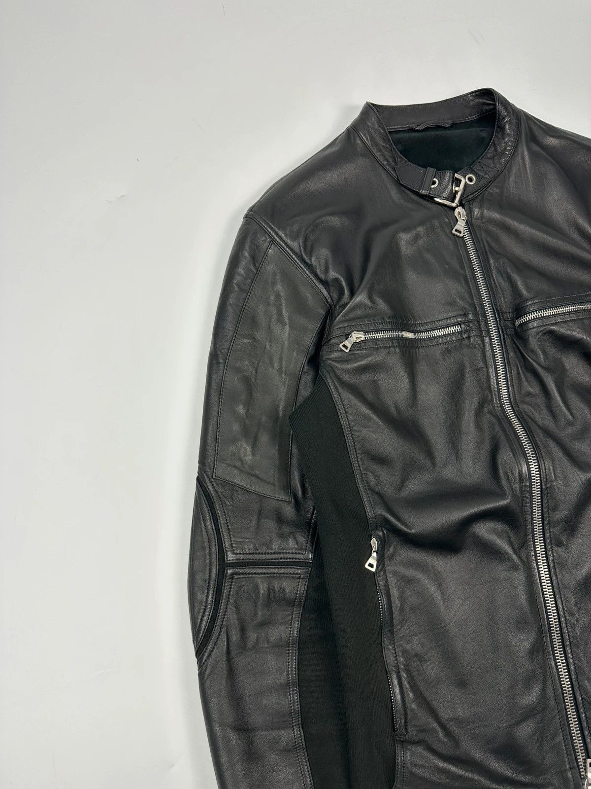 Prada Prada Sport FW2002 Black Leather & Cotton Motor Panel Jacket Size US M / EU 48-50 / 2 - 3 Thumbnail