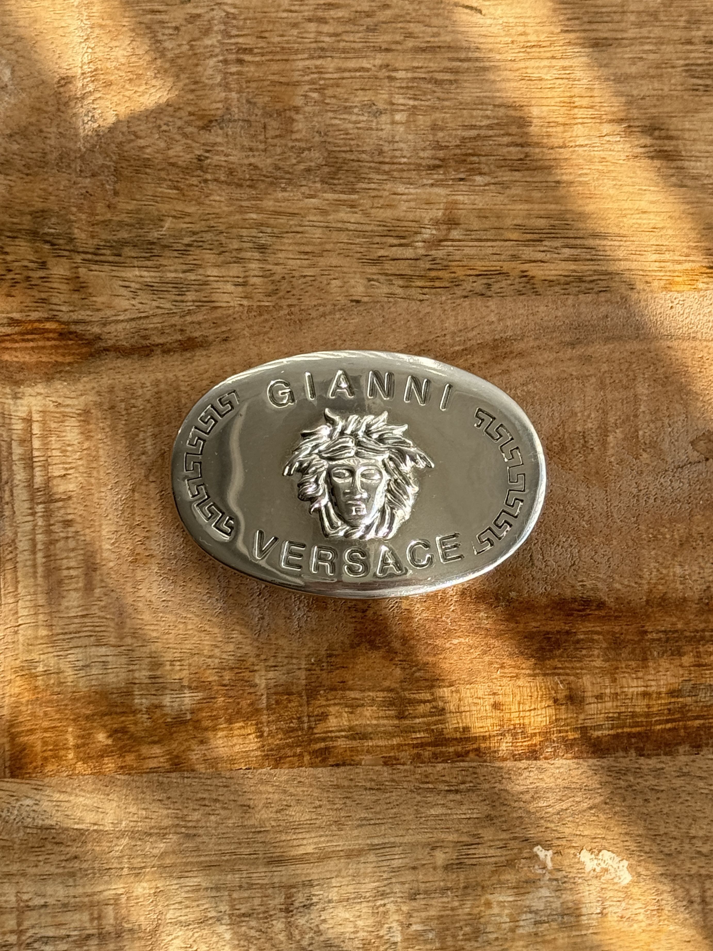Vintage Gianni Versace Silver Belt Buckle Medusa Face