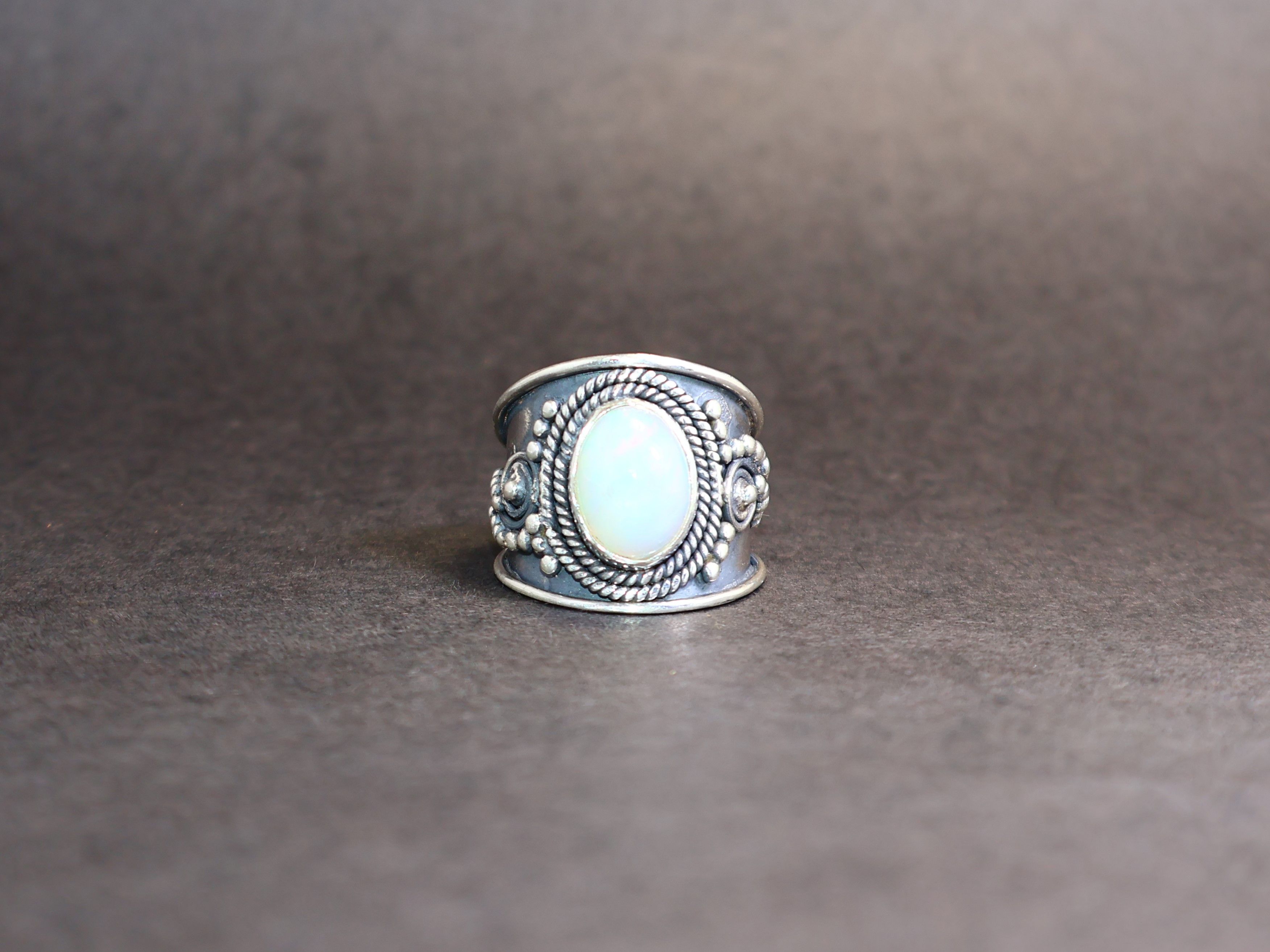 Handmade Opal Ring, Multi colour Fire Opal, 925 Silver Handmade Ring, Size ONE SIZE - 2 Thumbnail