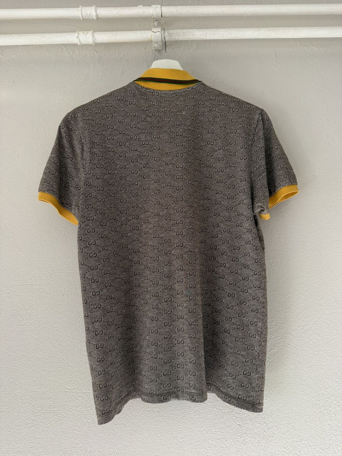 Gucci Monogram Cotton Polo with Yellow Tipped Collar Size US L / EU 52-54 / 3 - 9 Thumbnail