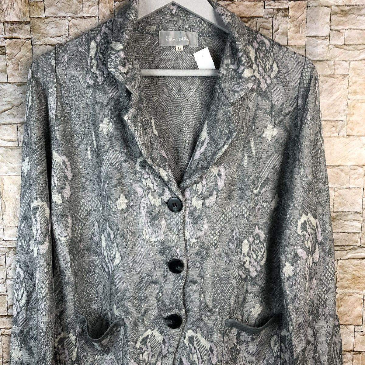 Japanese Brand Grand Cris Grey Cardigan Knitwear #A1224 Size L / US 10 / IT 46 - 5 Thumbnail