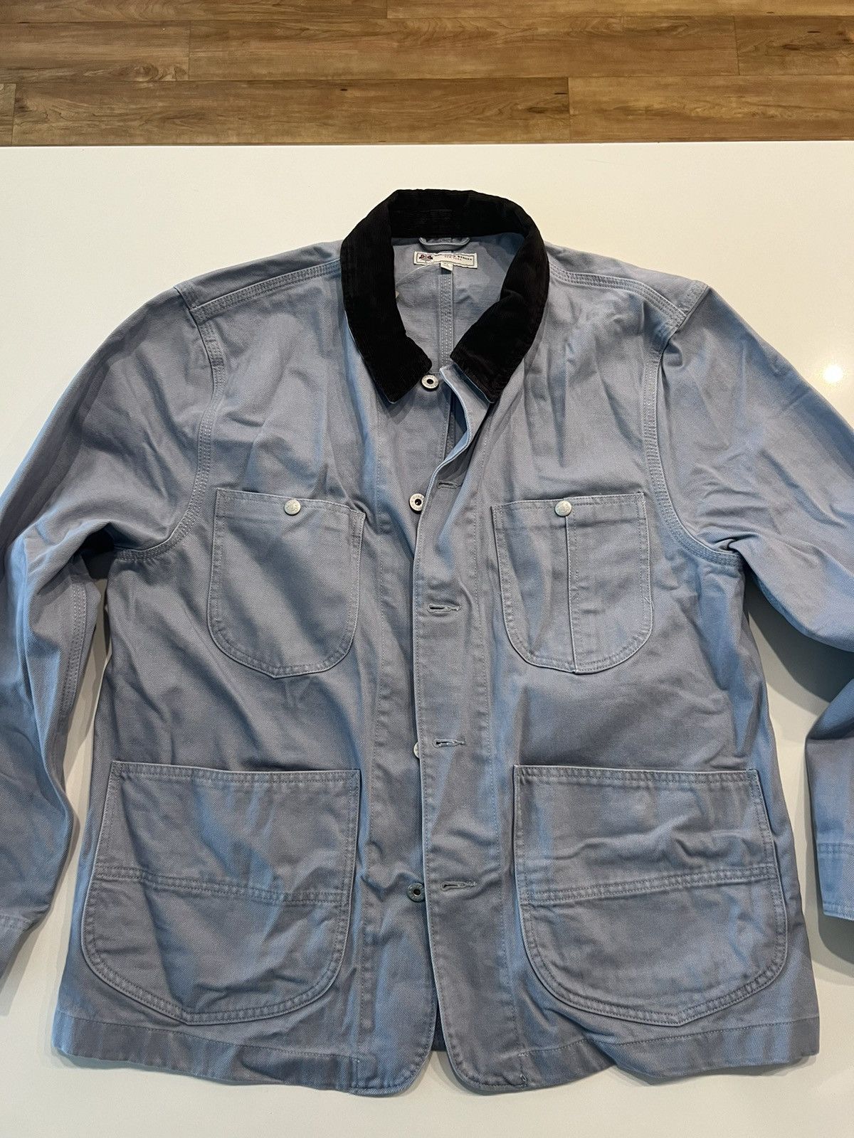 image of J Crew x Wallace Barnes Wallace And Barnes Work Jacket XL in Blue, Men's