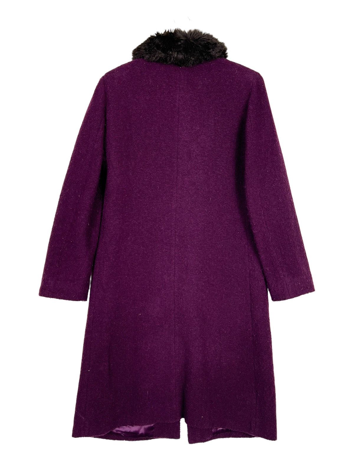 agnes b. 🔥 AGNES B FAUX FUR TRIM WOOL LONGCOAT Size M / US 6-8 / IT 42-44 - 8 Thumbnail