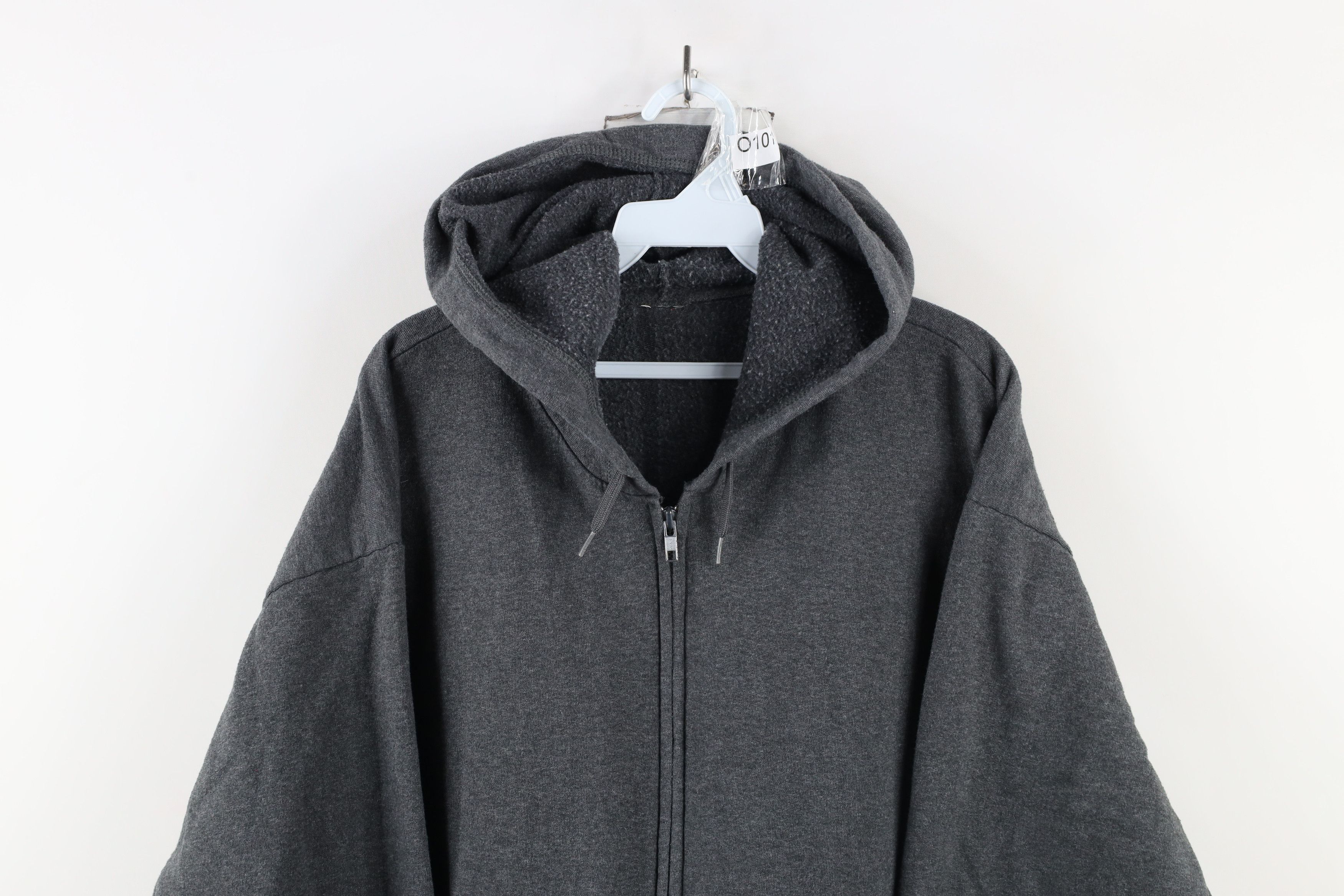 Vintage Vintage 90s Streetwear Blank Full Zip Hoodie Sweatshirt Gray Size US M / EU 48-50 / 2 - 2 Thumbnail