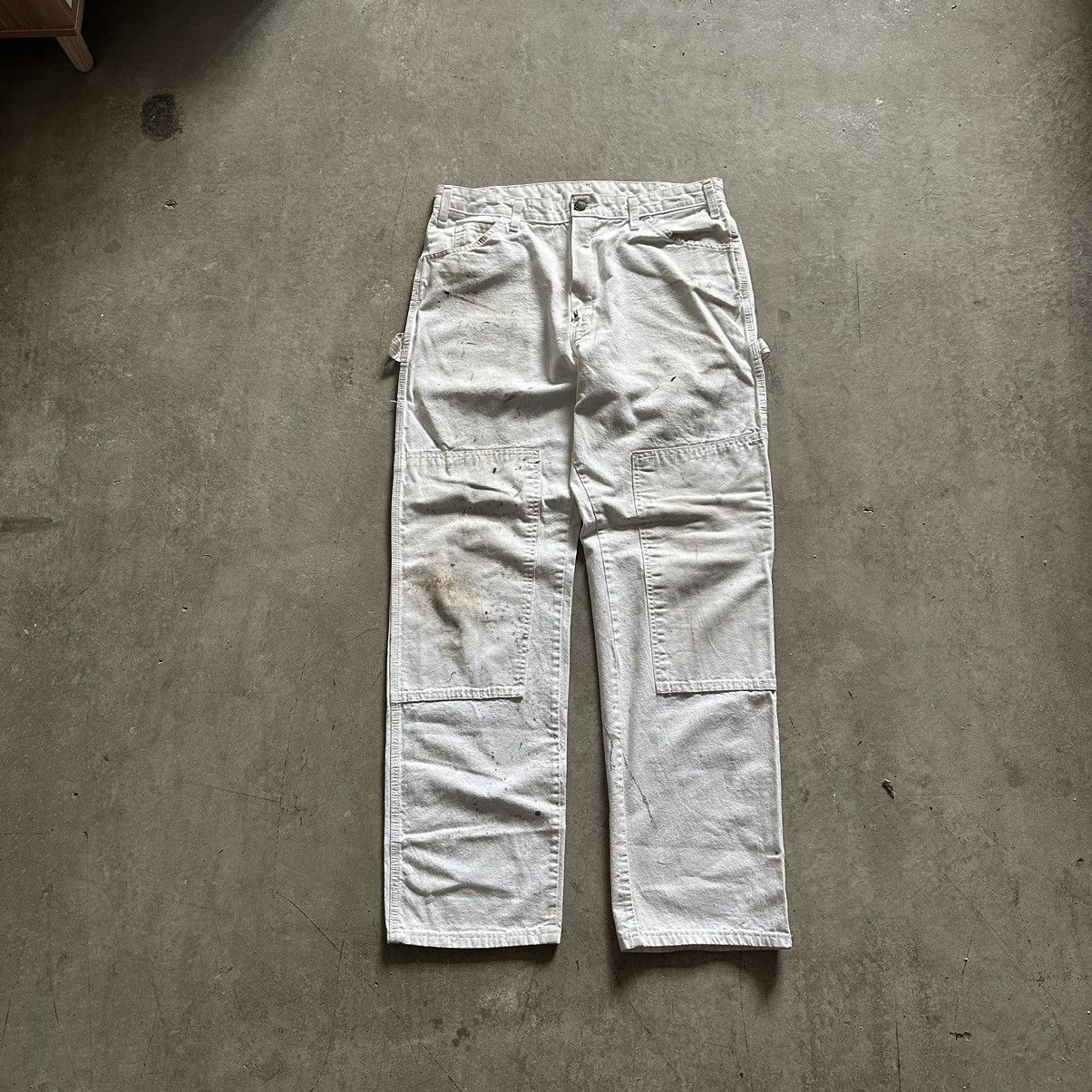 Dickies denim painter pants for men, equivalent to W35 unclear blue type Vintage Second Hand