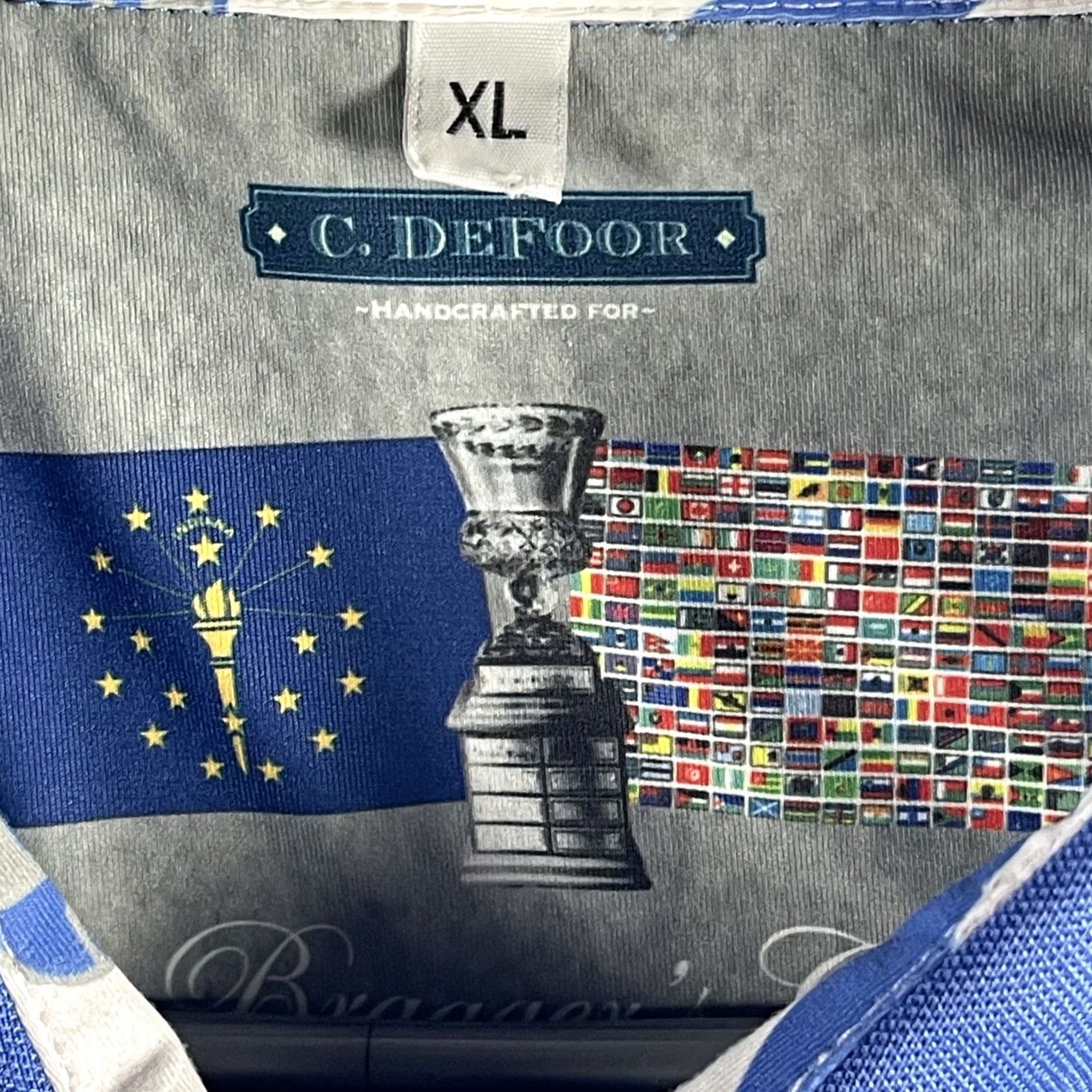 Vintage C. DeFoor Polo Shirt Mens XL Blue Bragger's Cup Embroidered Performance Golf Shirt Size US XL / EU 56 / 4 - 3 Thumbnail