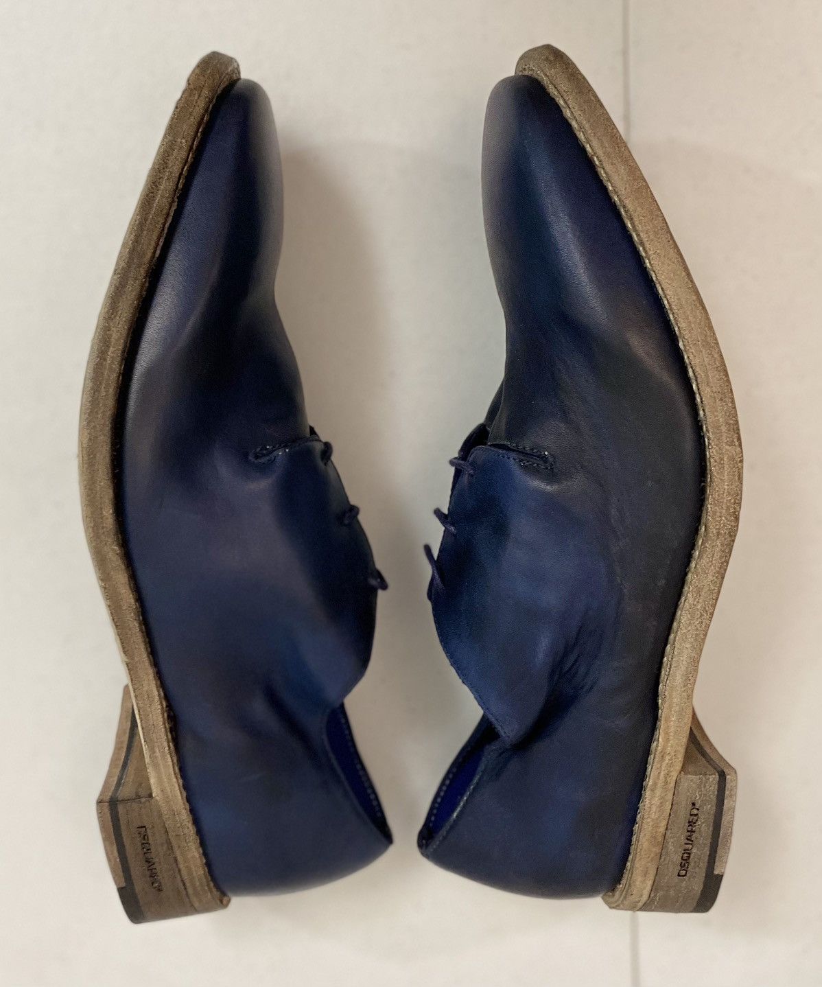 Dsquared2 Dsquared2 🇮🇹 Blue Goodyear welt Handmade Uni Derby 8.5 NEW Size US 8.5 / EU 41-42 - 5 Thumbnail