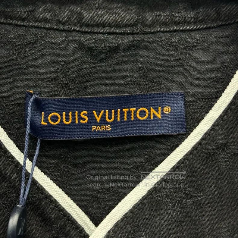 Louis Vuitton Louis Vuitton Black baseball shirt with full printed logo Size US M / EU 48-50 / 2 - 6 Thumbnail