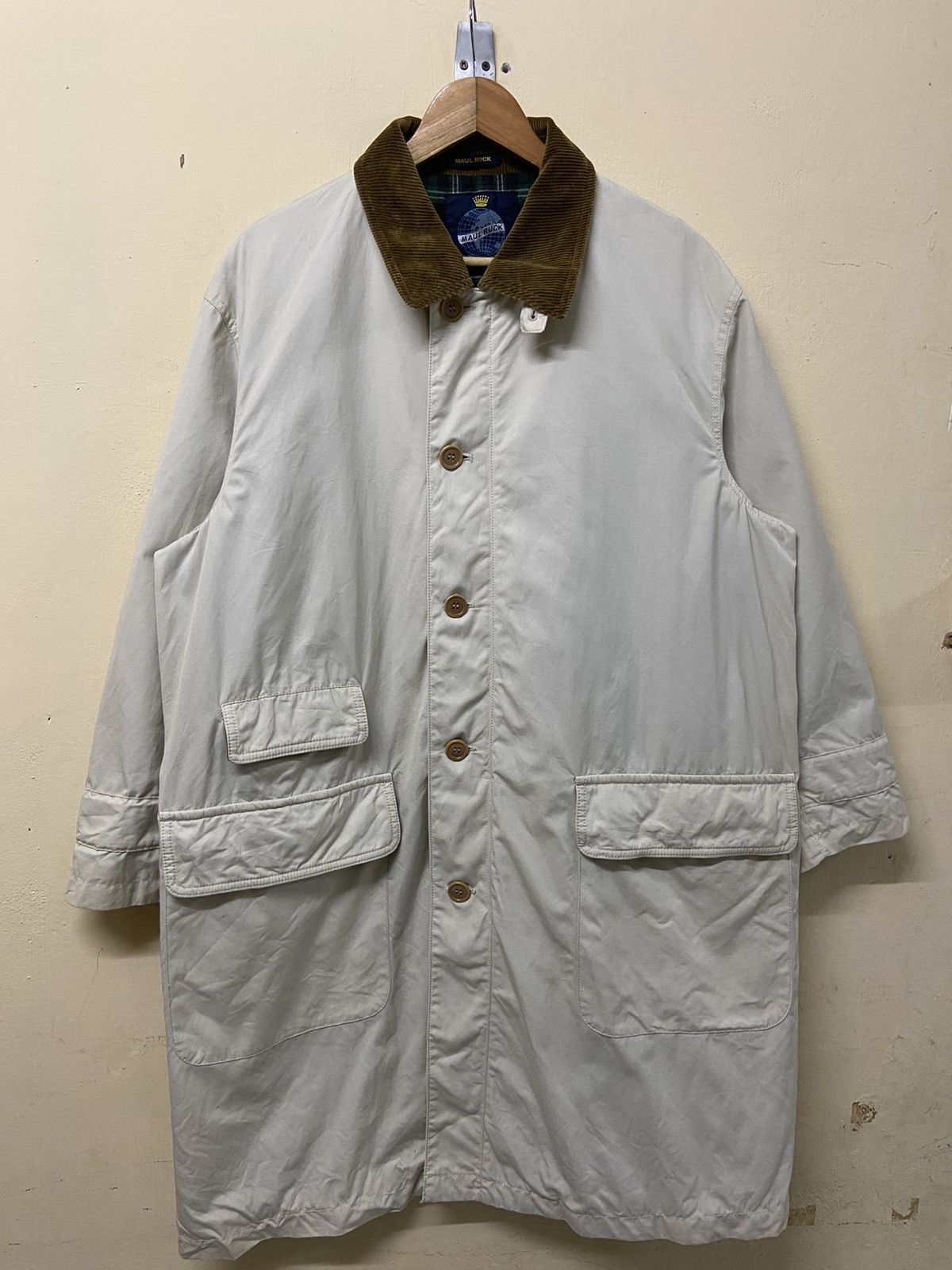 image of Vintage Maul Ruck Trench Coat in Cream, Men's (Size XL)
