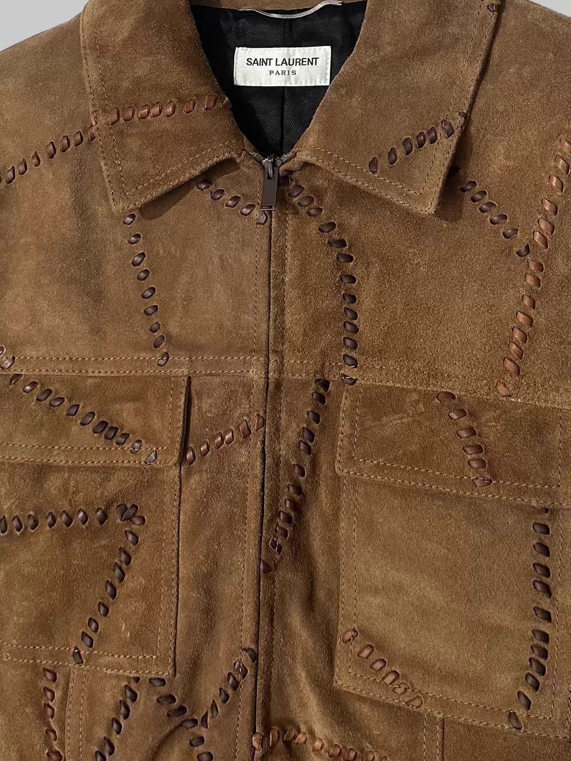 Saint Laurent Paris Saint Laurent Vintage Tan Suede Baseball Jacket Unisex 48 Size US M / EU 48-50 / 2 - 3 Thumbnail