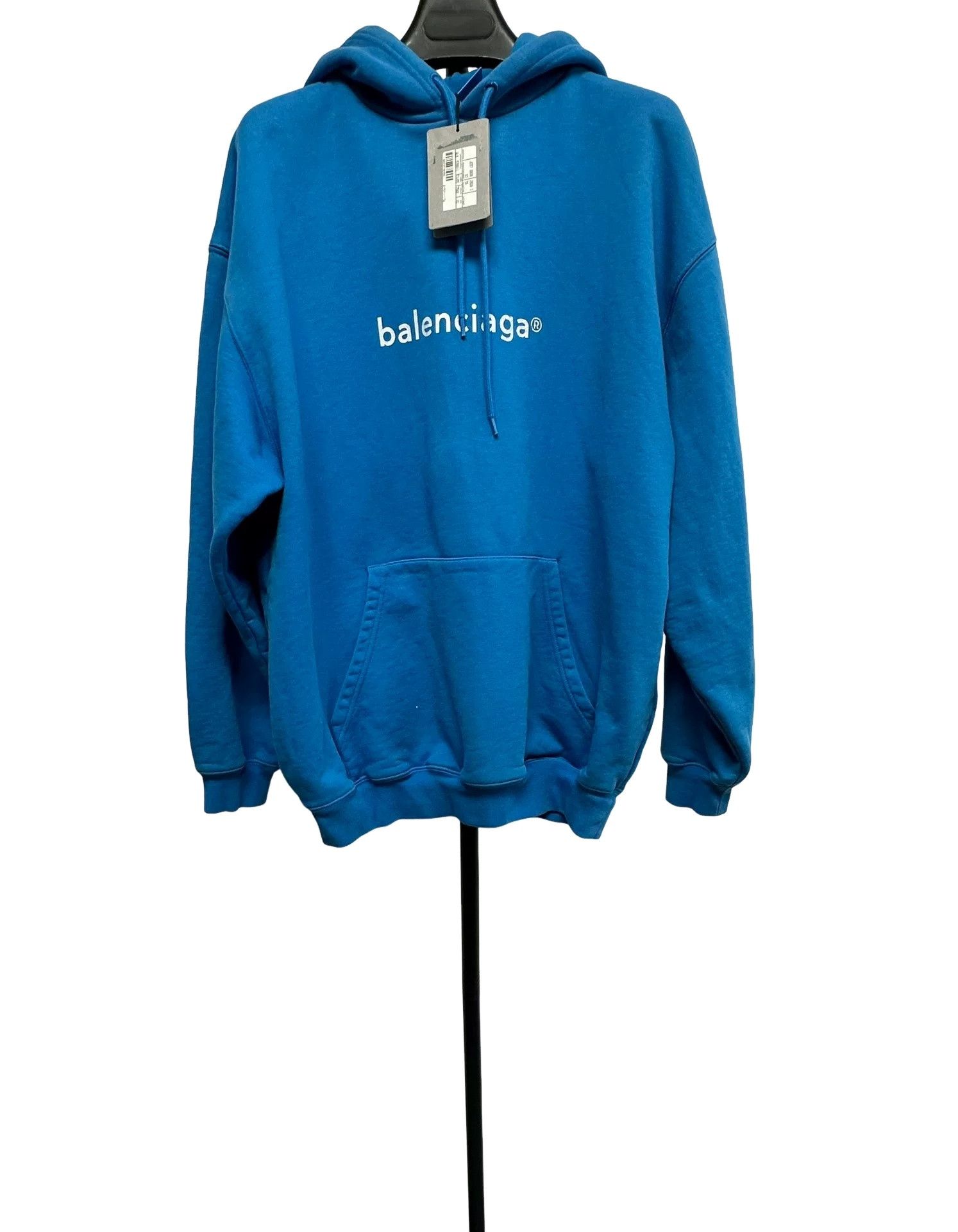 Balenciaga Balenciaga Blue Logo Hoodie XS Size US XS / EU 42 / 0 - 1 Thumbnail