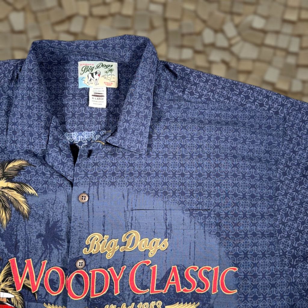 Big Dogs VINTAGE Big Dogs Hawaiian Shirt Adult EXTRA LARGE Blue Rayon Woody Classic Y2K Shirt XL Blue 90s Retro Logo Casual Mens Size US XL / EU 56 / 4 - 1 Thumbnail
