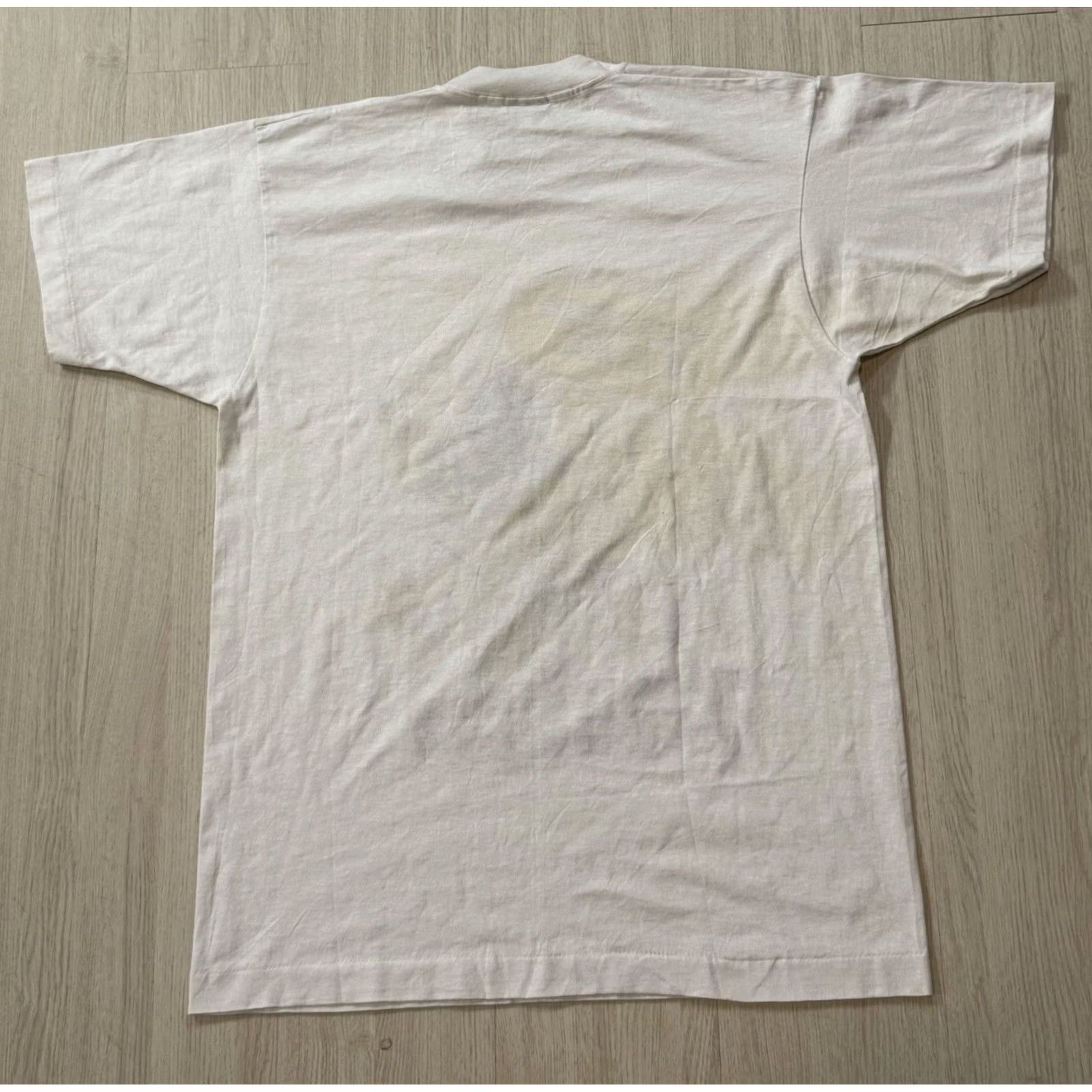 Vintage VINTAGE Good Morning Mr. Hussein Shirt L White 90s Saddam Hussein Desert Storm Gulf War Shirt Mens T-Shirt 1990s Screen Stars Size US L / EU 52-54 / 3 - 2 Thumbnail