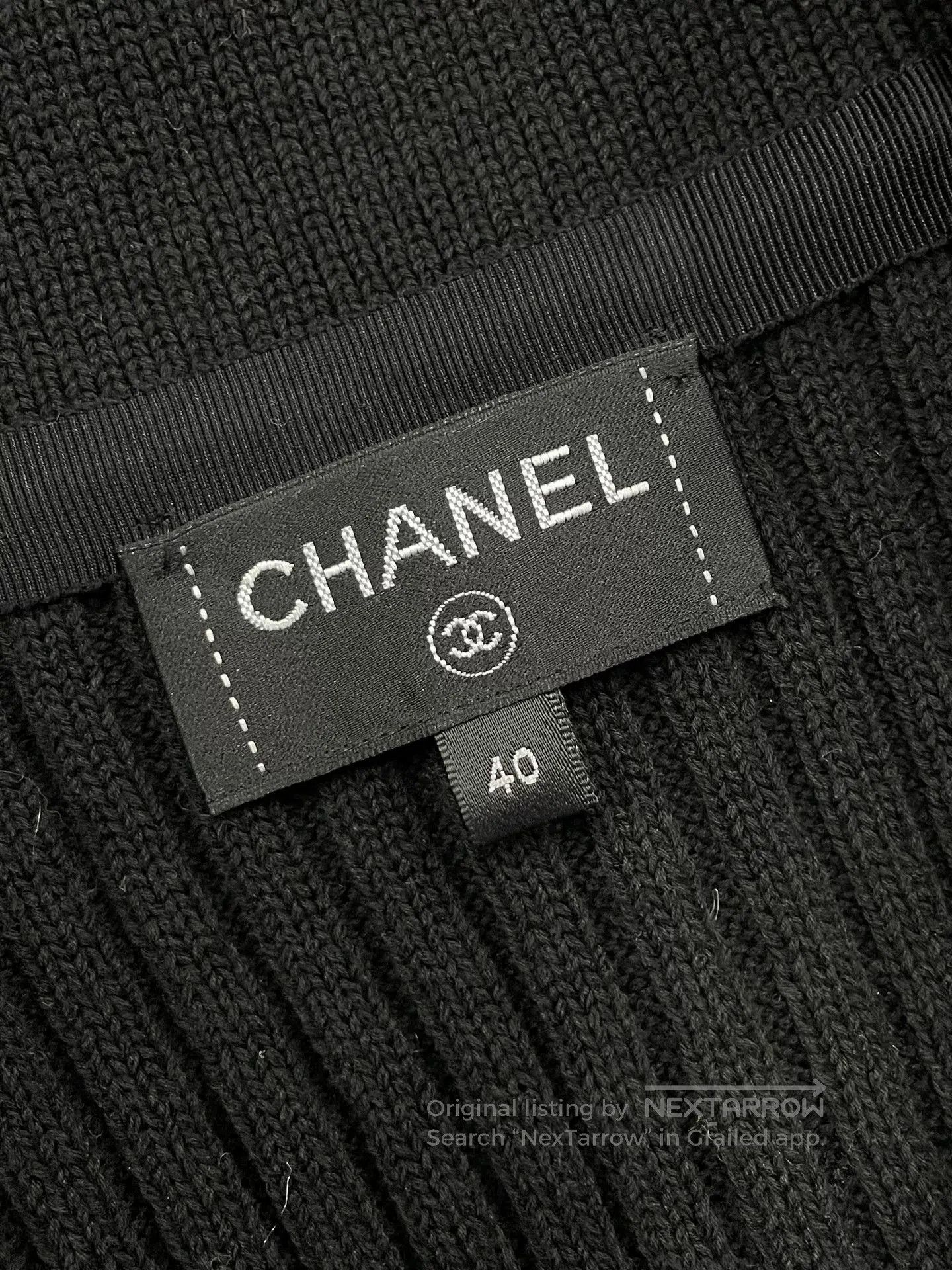 Chanel Chanel Black Gold Button Cardigan Coat. Size US L / EU 52-54 / 3 - 4 Thumbnail