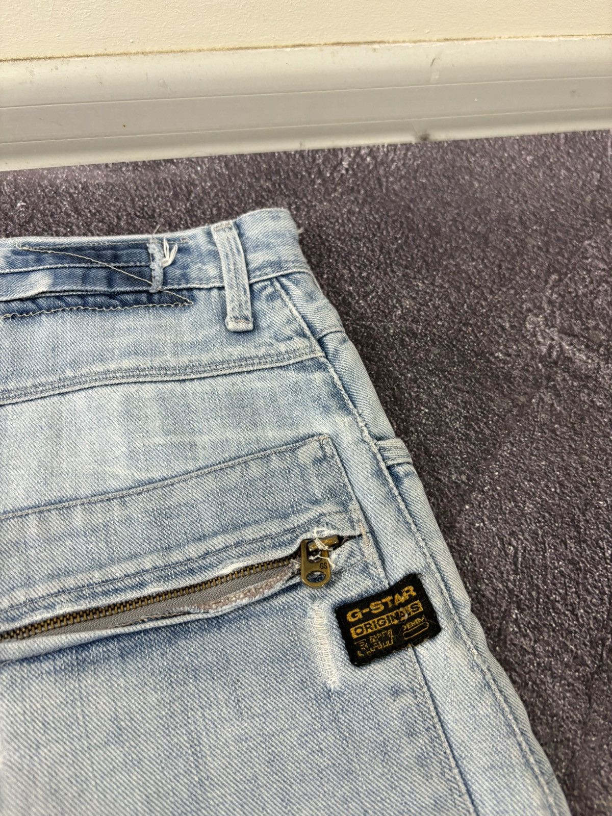 G-Star Vintage G-Star Raw Avant Garde Light Blue Denim Biker Jeans Size US 32 / EU 48 - 7 Thumbnail