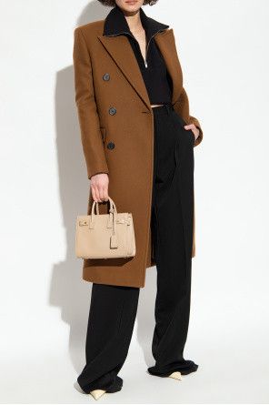 Saint Laurent Paris o1bcso1str1125 Long Coat In Wool in Brown Size M / US 6-8 / IT 42-44 - 2 Thumbnail