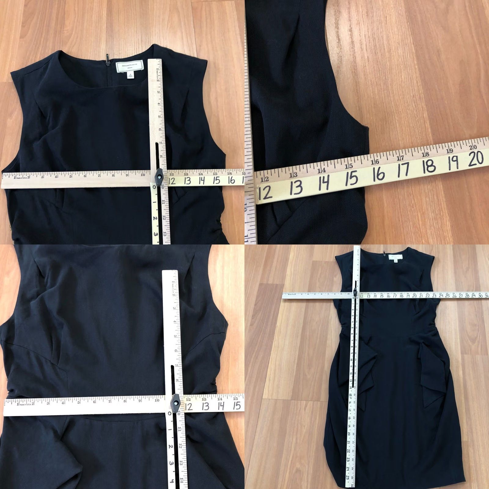 Vetements Moulinette Soeurs Vetements Dress Midi Silk Blend Women’s 8 Sheath Round Neck Sleeveless Black Size M / US 6-8 / IT 42-44 - 9 Thumbnail