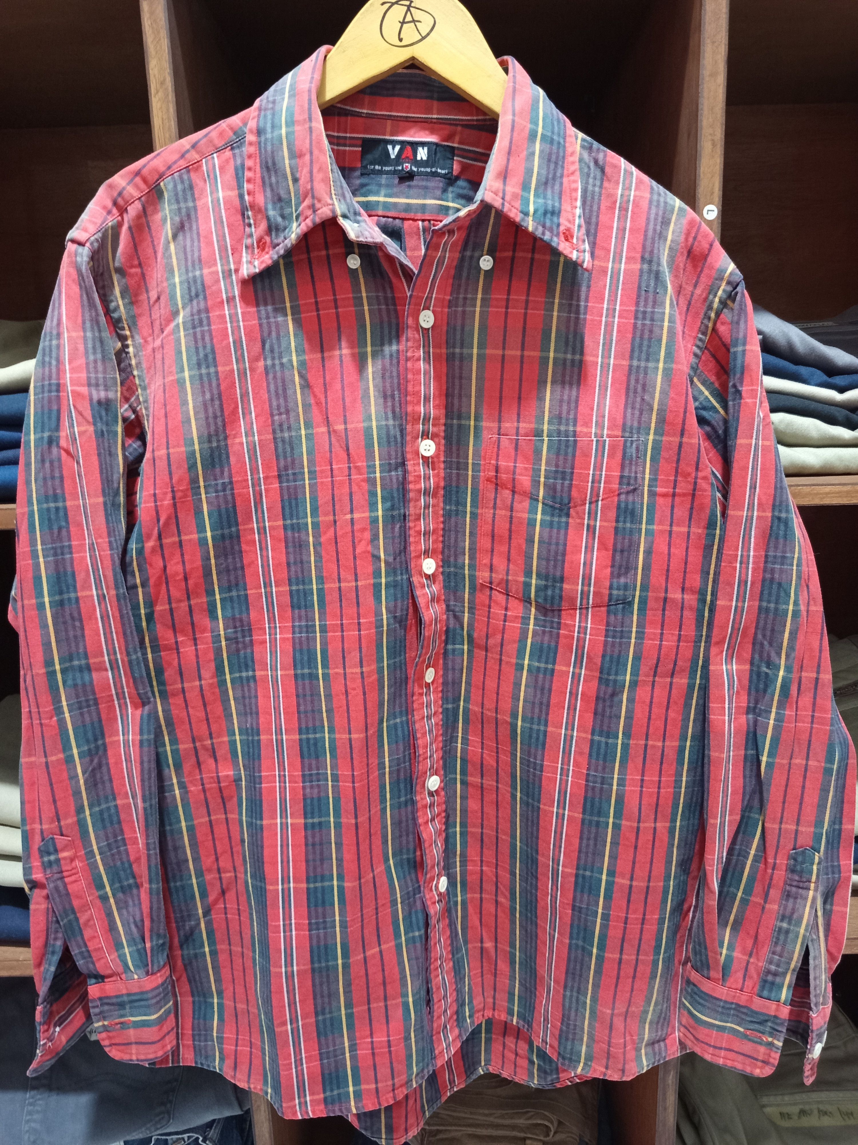 Van VAN Japan Plaid Flannel Shirt Cotton Size L Size US L / EU 52-54 / 3 - 1 Thumbnail