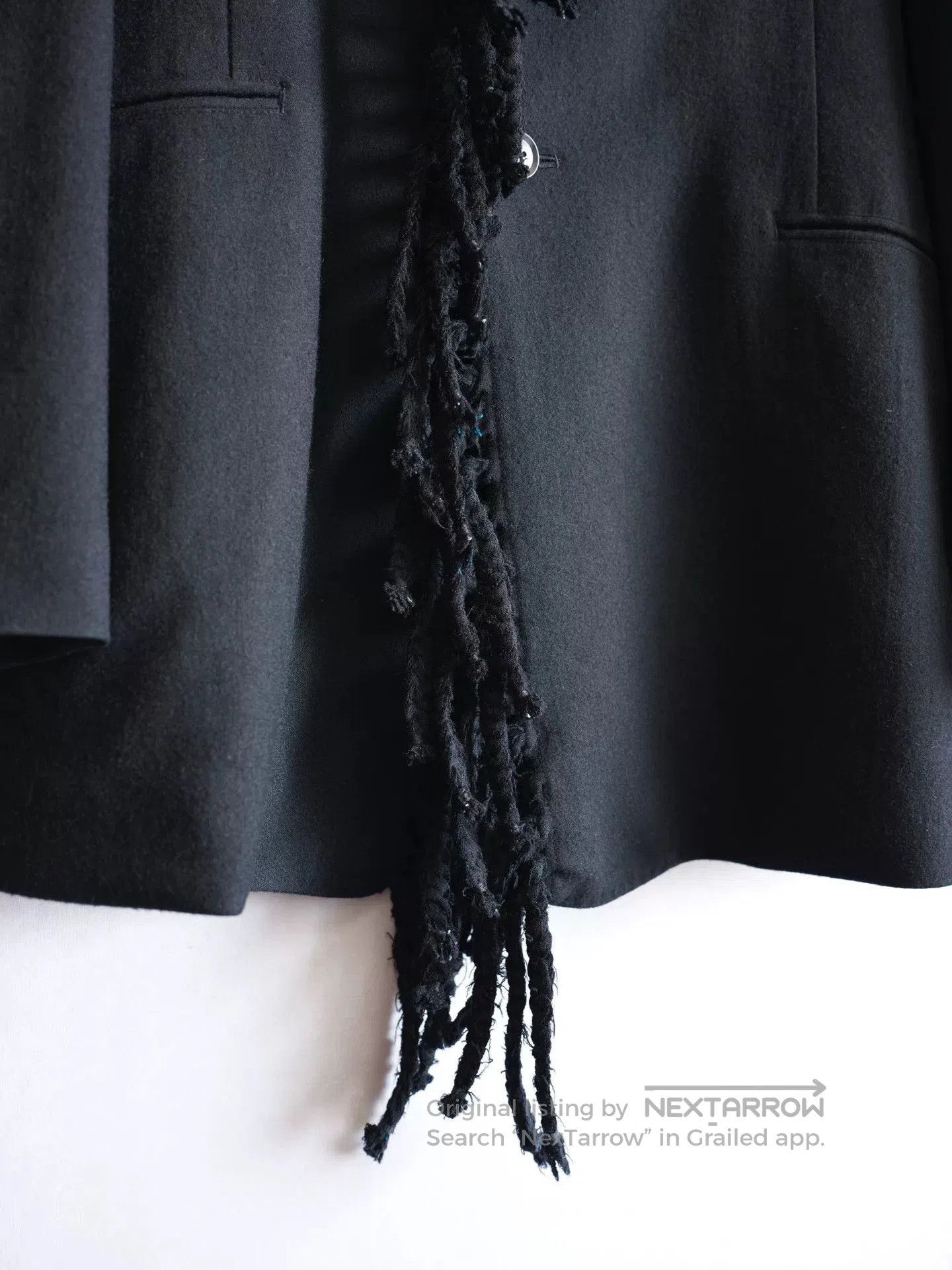 Yohji Yamamoto Yohji Yamamoto Fringed Black Jacket. Size S / US 4 / IT 40 - 6 Thumbnail