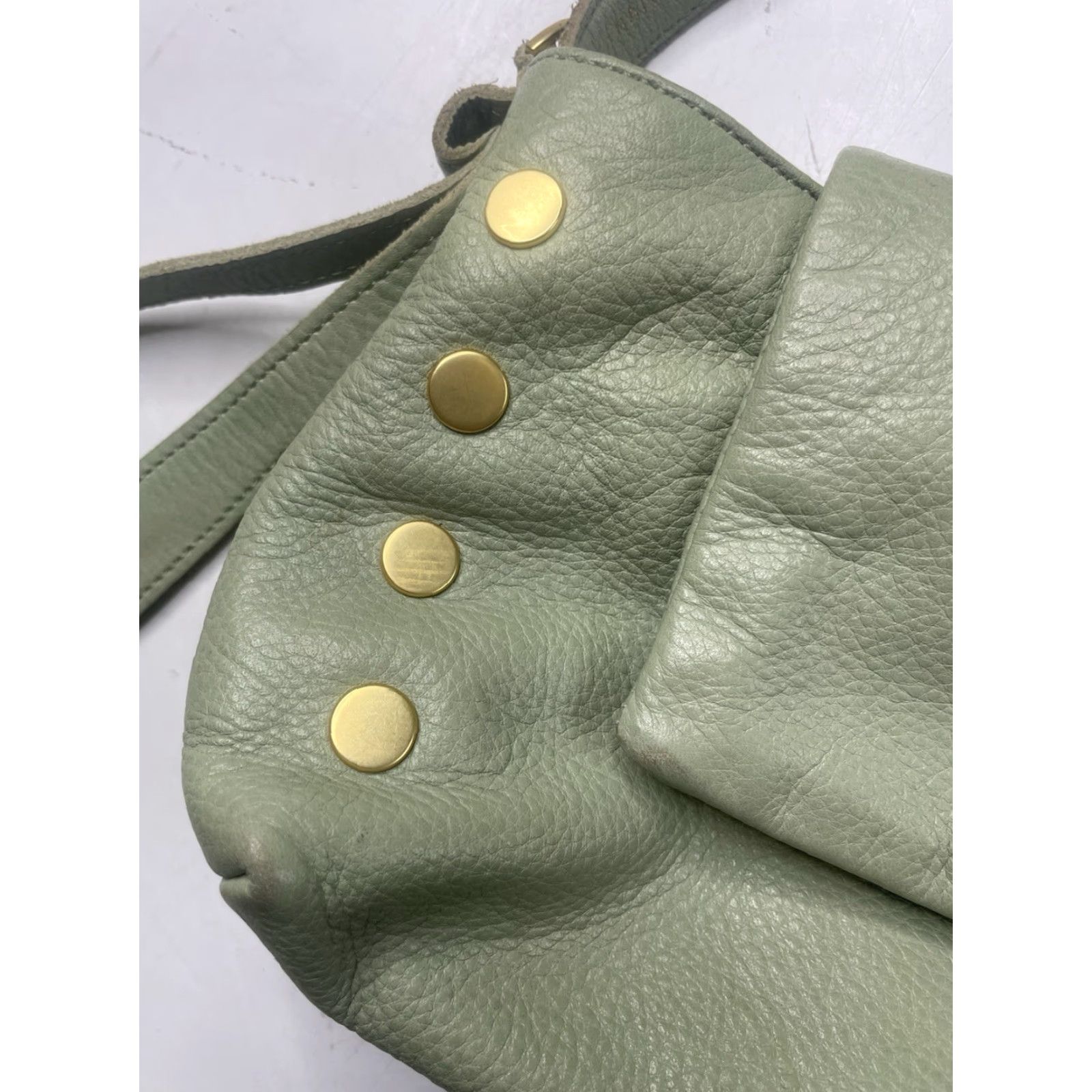HAMMITT Hammitt VIP Satchel Crossbody Bag | Gunmetal Leather Green Pebbled Studded | Medium Size ONE SIZE - 4 Thumbnail