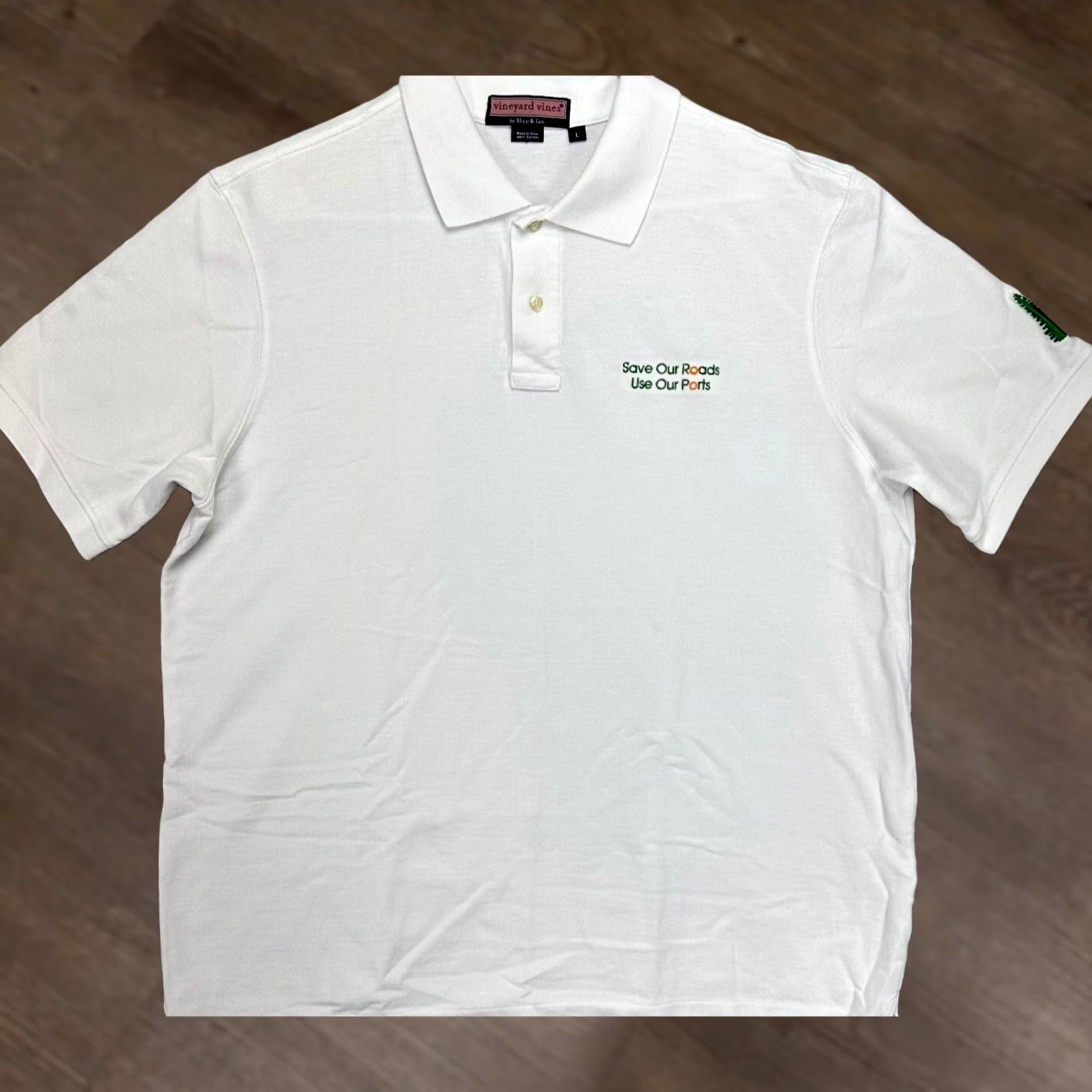 Vineyard Vines VINEYARD VINES Polo Shirt Regular Mens Large White Short Sleeve Logo Rugby Casual Polo Comfort Walking Outdoor 100% Cotton Modern Fit Size US L / EU 52-54 / 3 - 1 Thumbnail