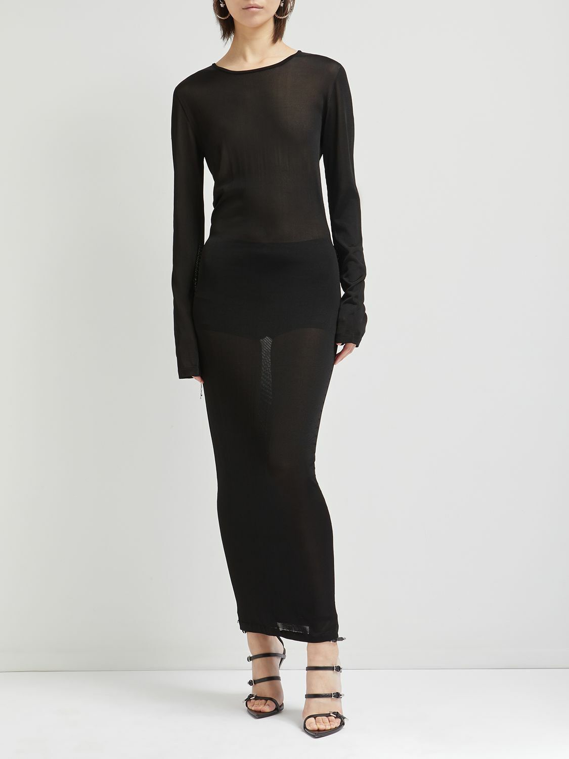 Versace o1y0226 Maxi Dress in Black Size XS / US 0-2 / IT 36-38 - 3 Thumbnail