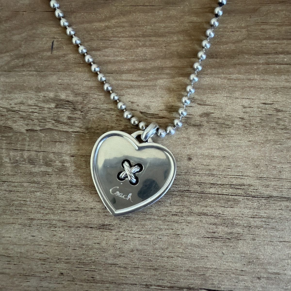 Coach Vintage Coach Silver Heart Pendant Necklace Size ONE SIZE - 3 Thumbnail